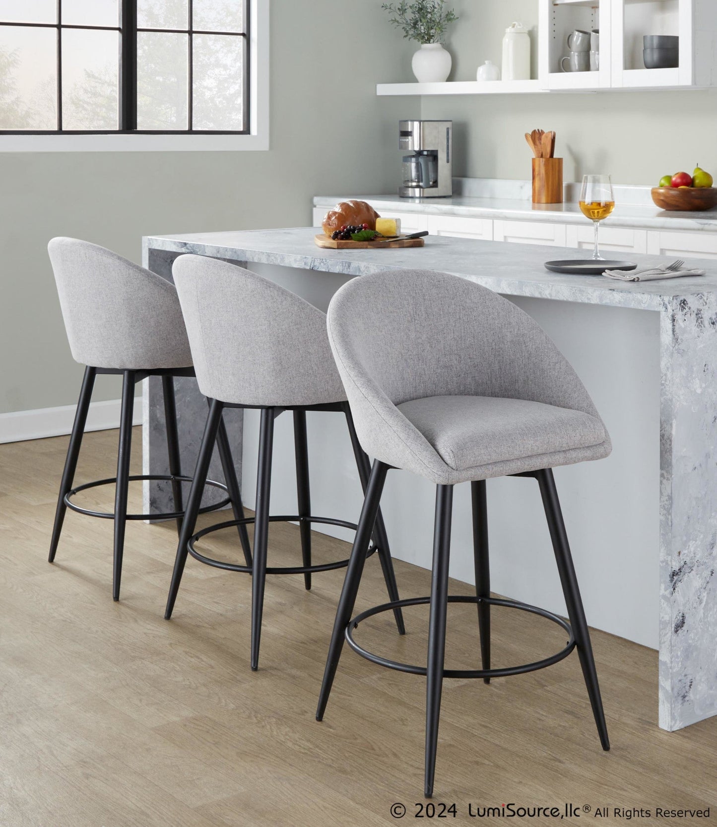 Majestic Office Furniture Highback 26" Fixed-Height Counter Stool - Set of 2
