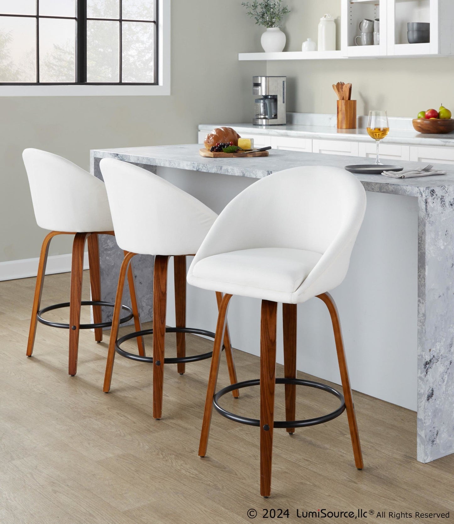 Majestic Office Furniture Highback 26" Fixed-Height Counter Stool - Set of 2