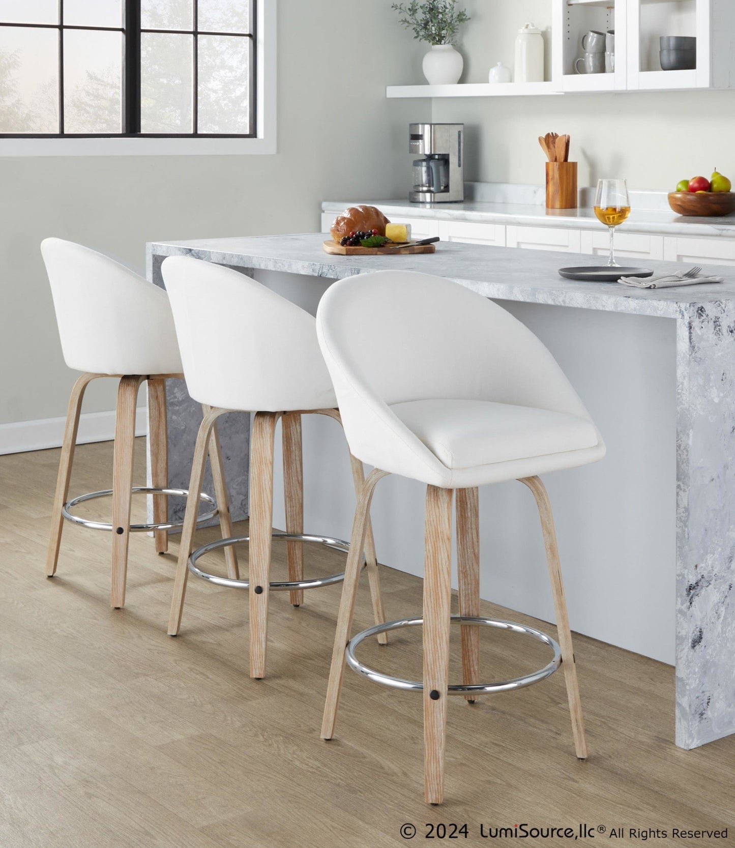 Majestic Office Furniture Highback 26" Fixed-Height Counter Stool - Set of 2
