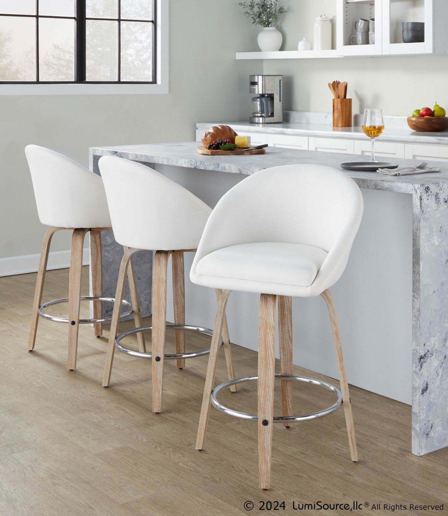 Majestic Office Furniture Highback 26" Fixed-Height Counter Stool - Set of 2