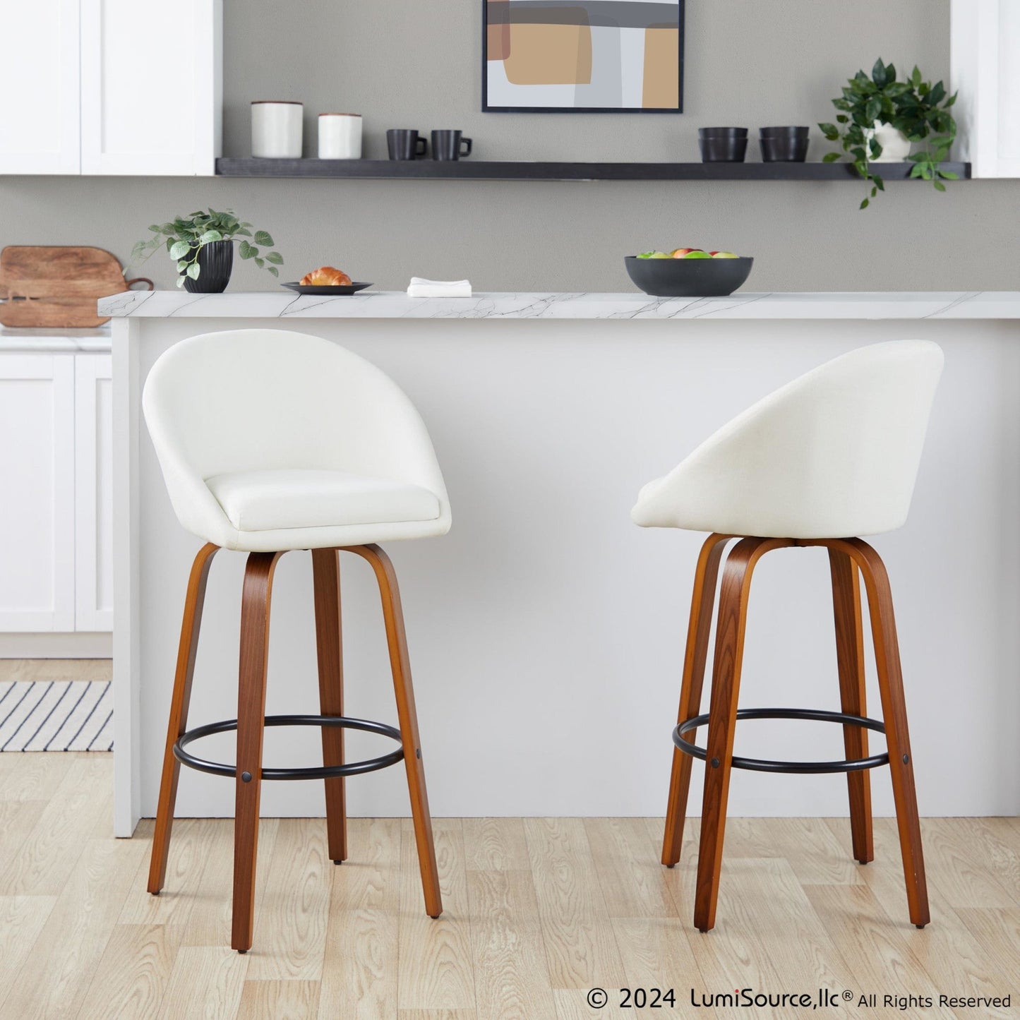 Majestic Office Furniture Highback 30" Fixed-Height Barstool - Set of 2