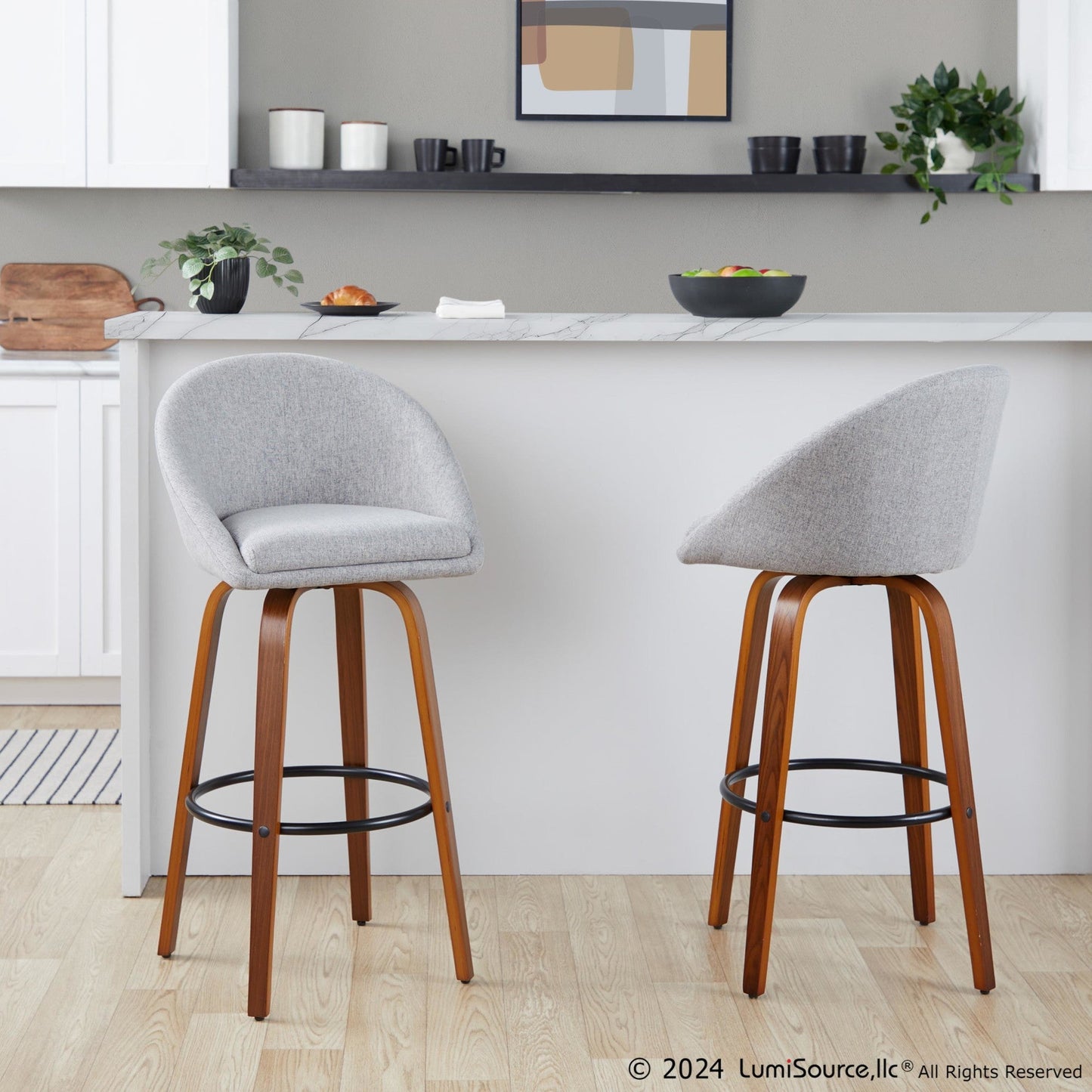 Majestic Office Furniture Highback 30" Fixed-Height Barstool - Set of 2