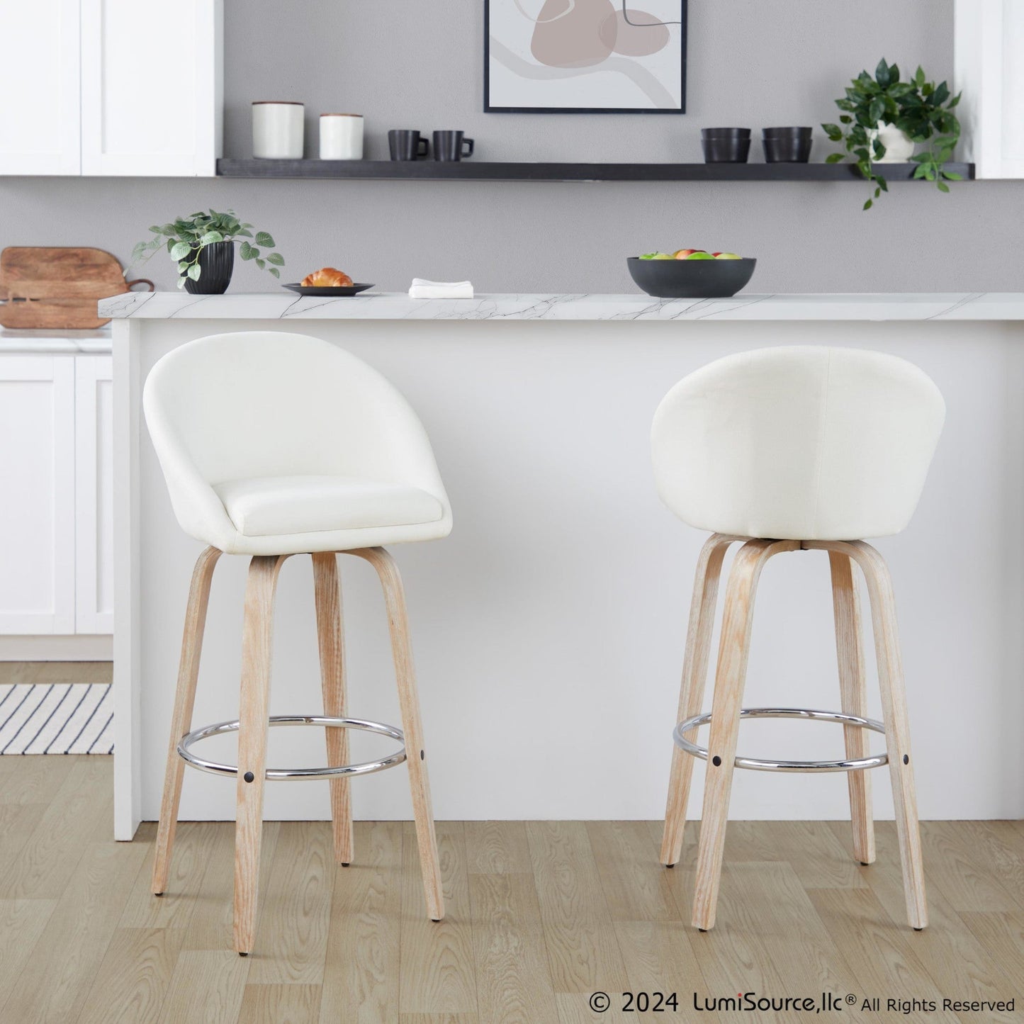 Majestic Office Furniture Highback 30" Fixed-Height Barstool - Set of 2