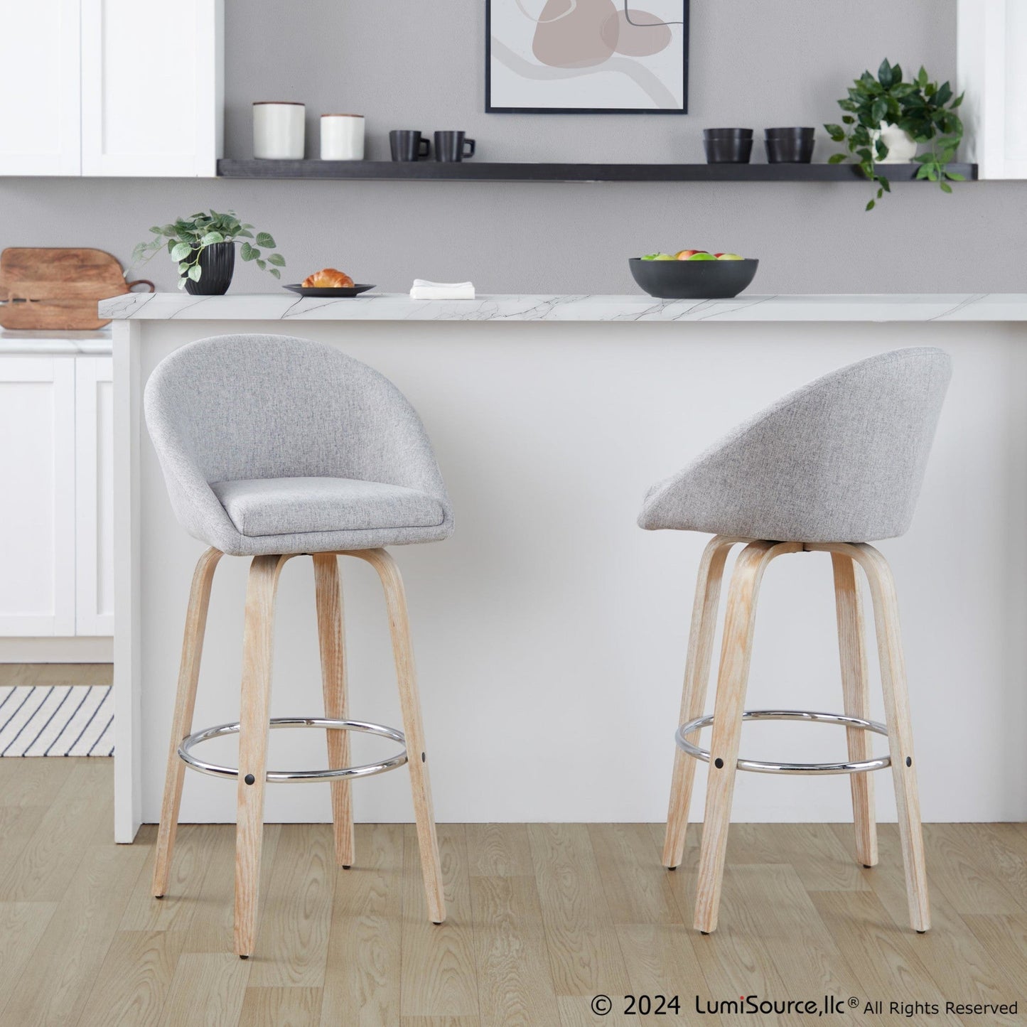 Majestic Office Furniture Highback 30" Fixed-Height Barstool - Set of 2