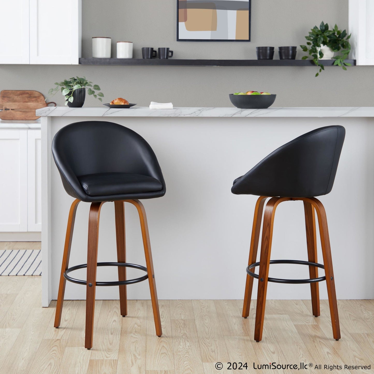 Majestic Office Furniture Highback 30" Fixed-Height Barstool - Set of 2