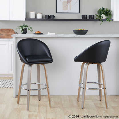 Majestic Office Furniture Highback 30" Fixed-Height Barstool - Set of 2