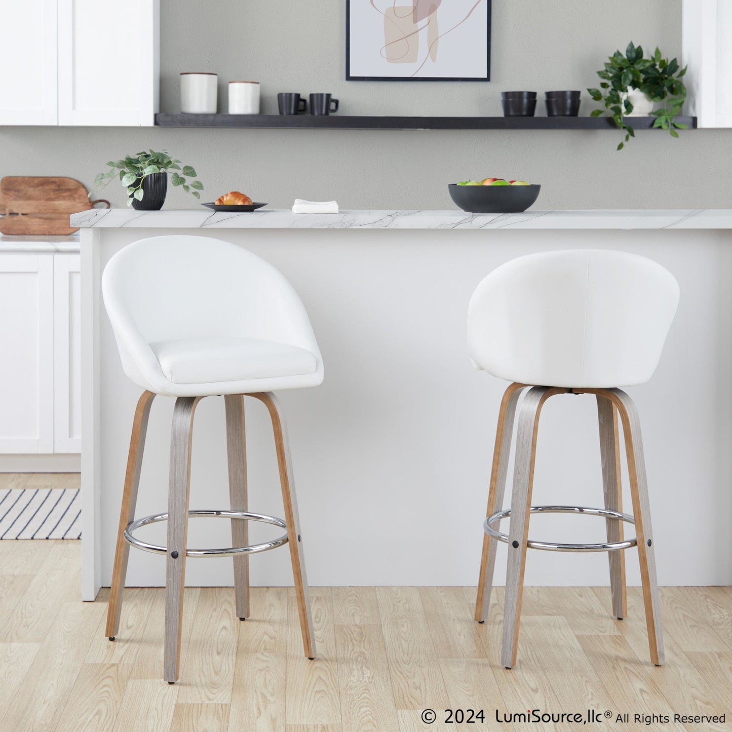Majestic Office Furniture Highback 30" Fixed-Height Barstool - Set of 2