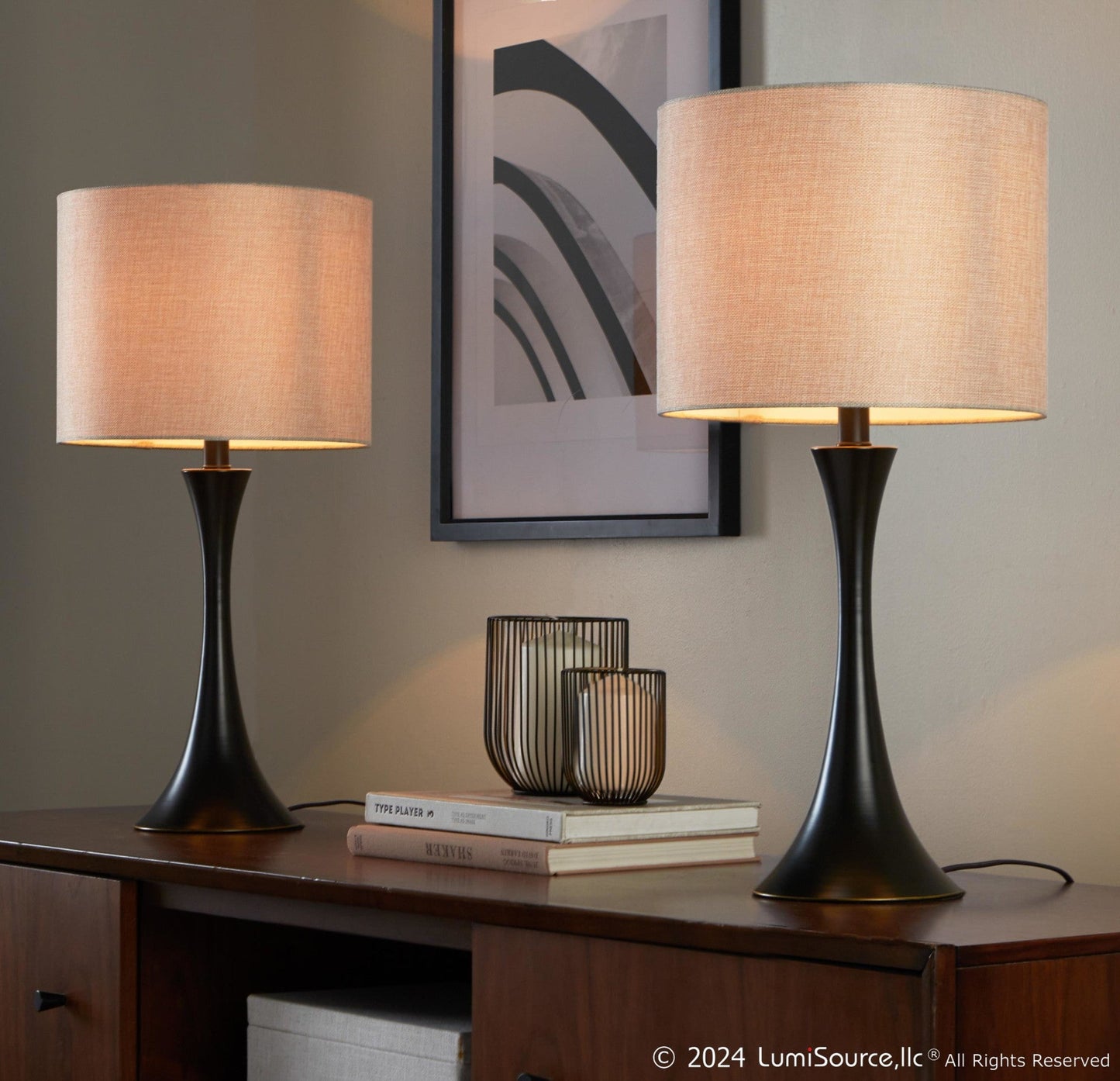 Majestic Office Furniture 24" Metal Table Lamp - Set of 2