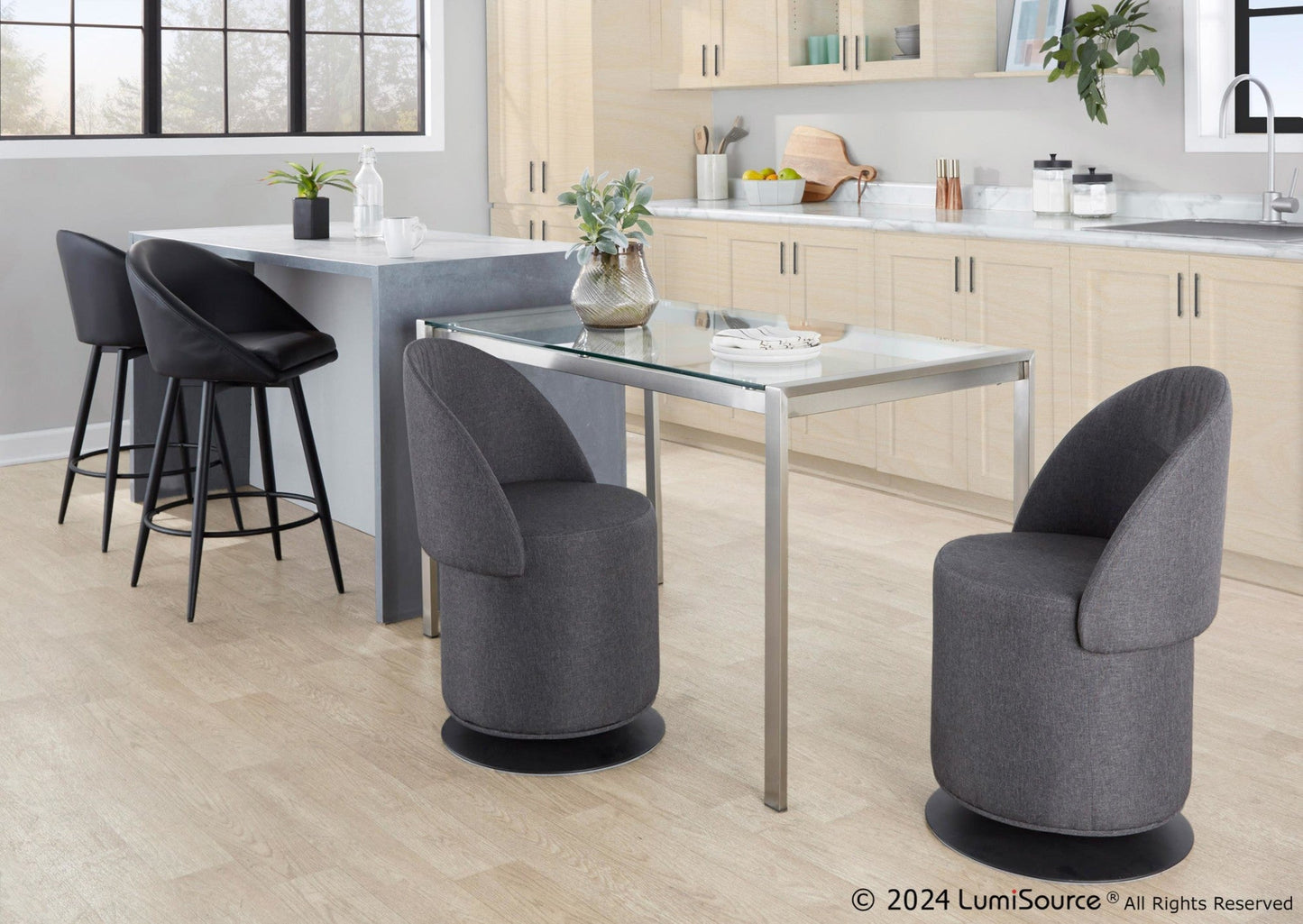 Majestic Office Furniture Highback 26" Fixed-Height Counter Stool - Set of 2