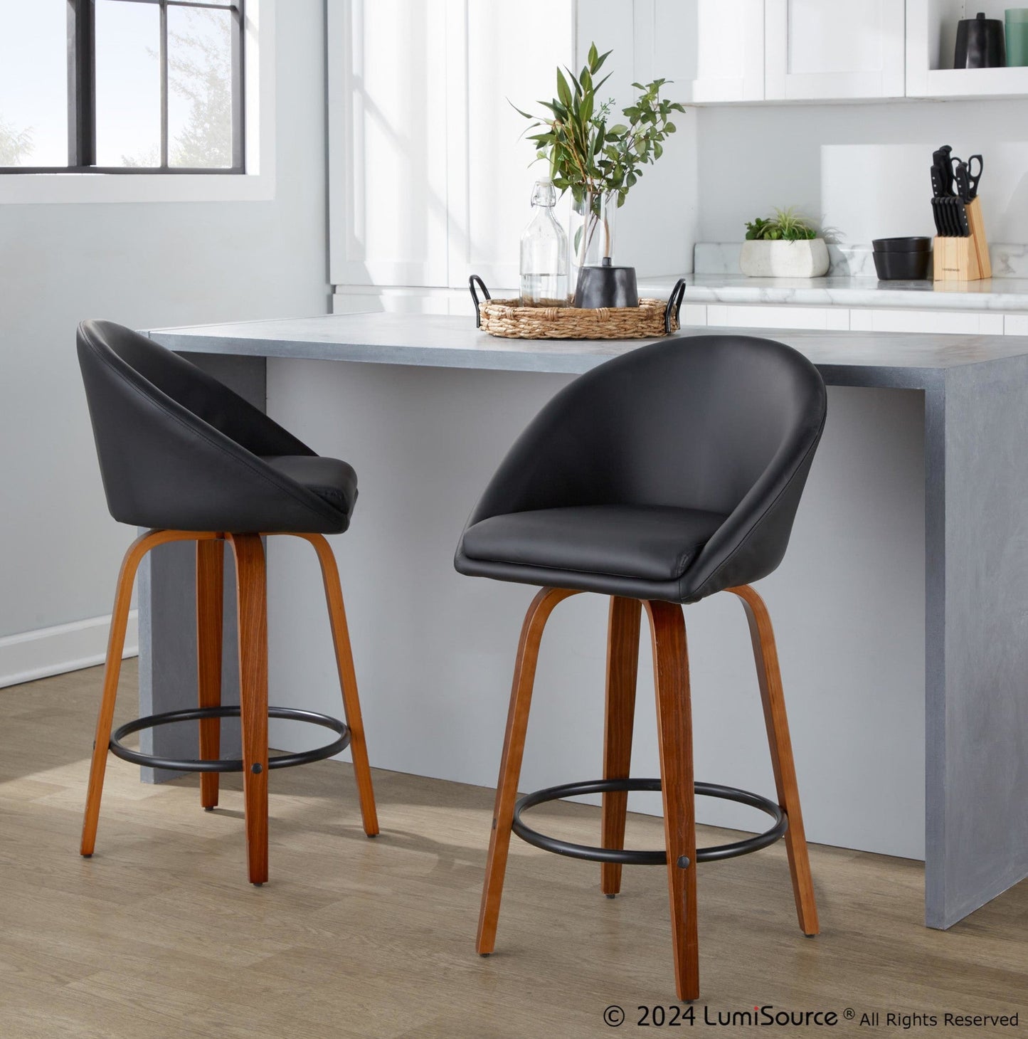 Majestic Office Furniture Highback 26" Fixed-Height Counter Stool - Set of 2