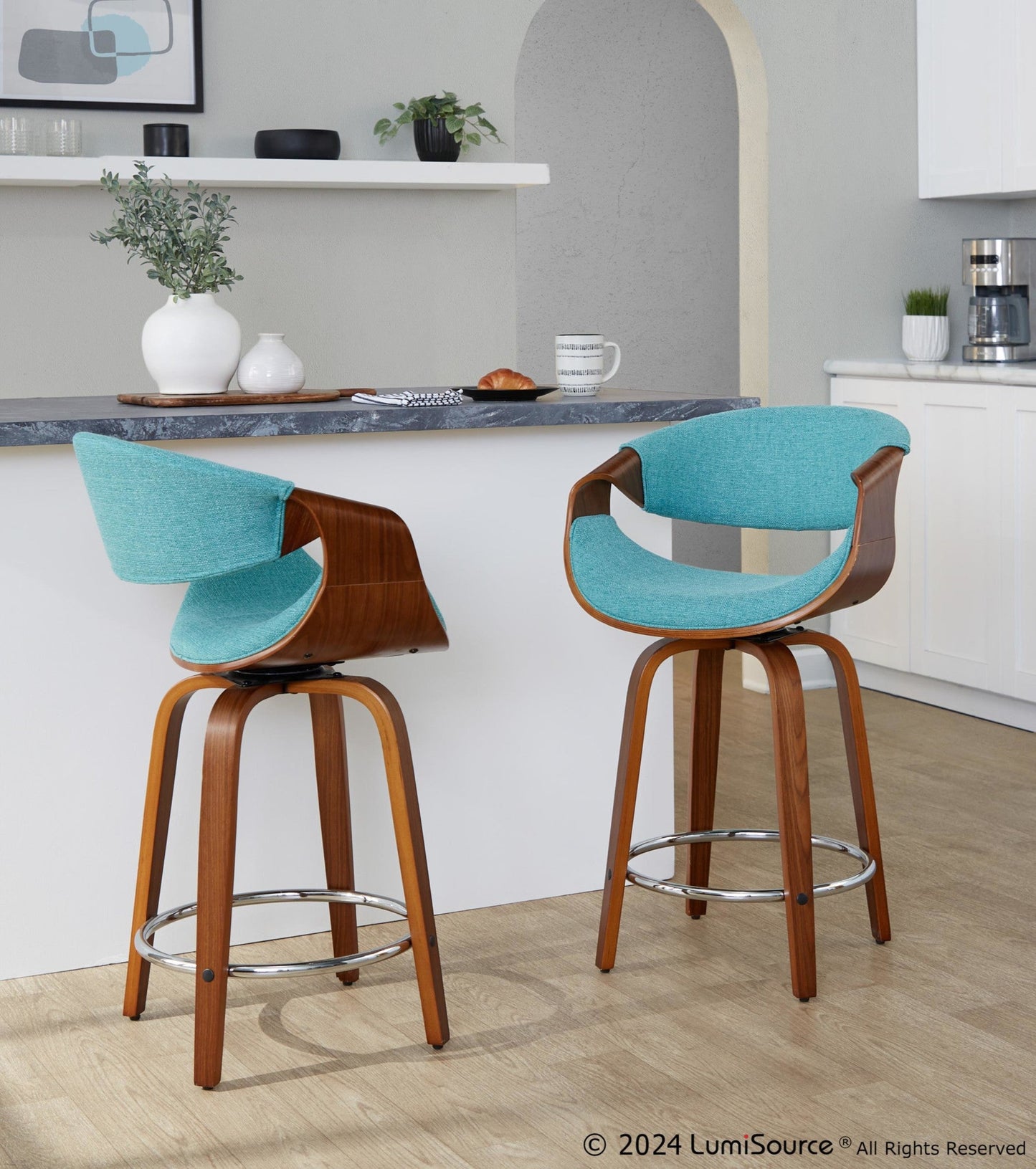 Majestic Office Furniture 24" Fixed-Height Counter Stool - Set of 2