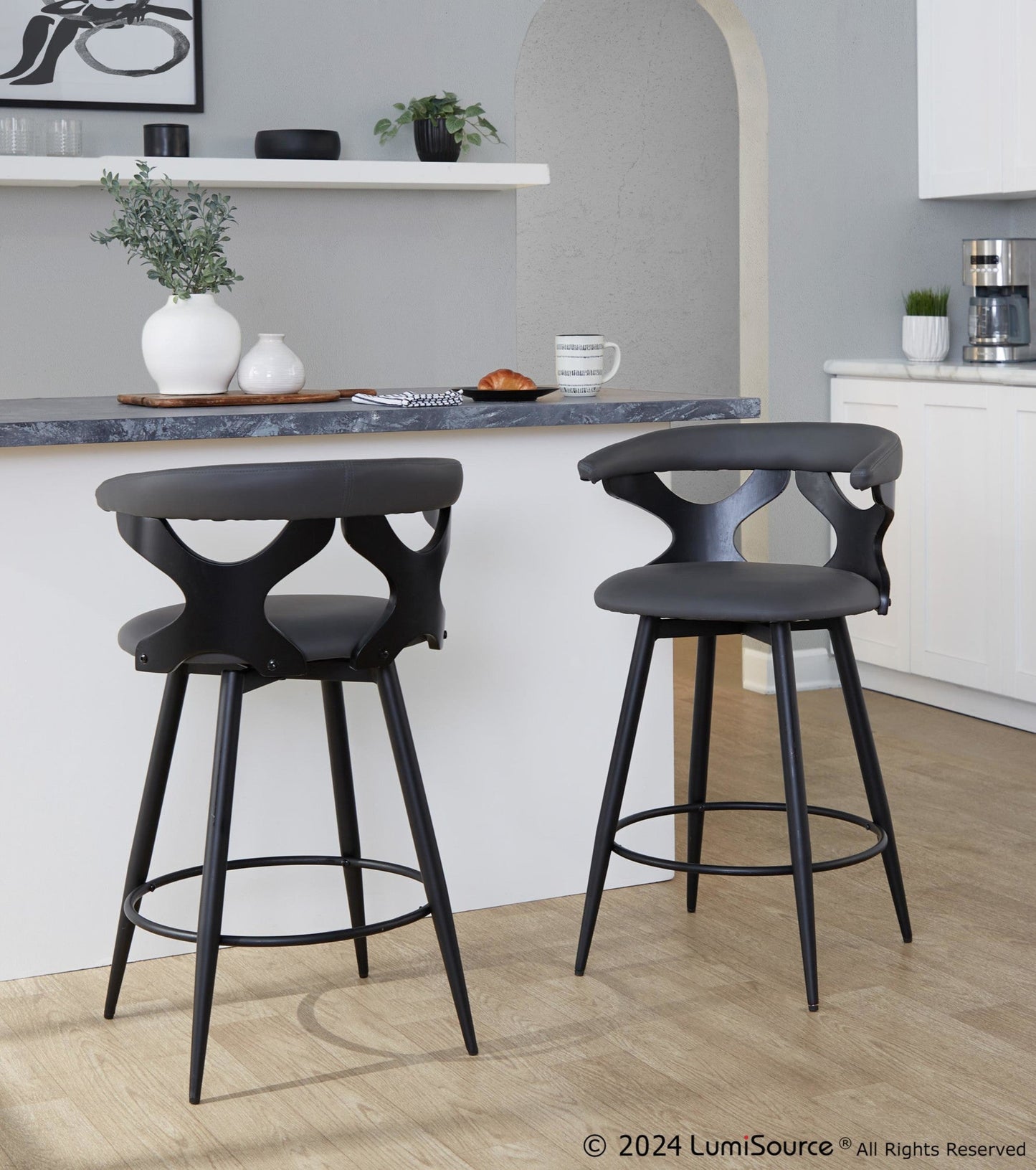Majestic Office Furniture 25" Fixed-Height Counter Stool - Set of 2