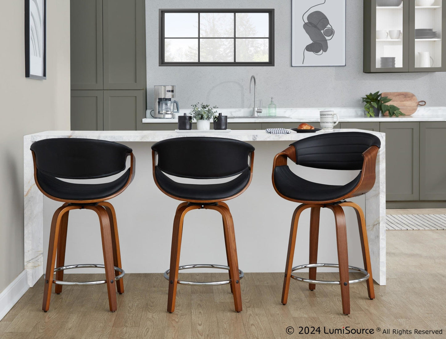 Majestic Office Furniture 24" Fixed-Height Counter Stool - Set of 2