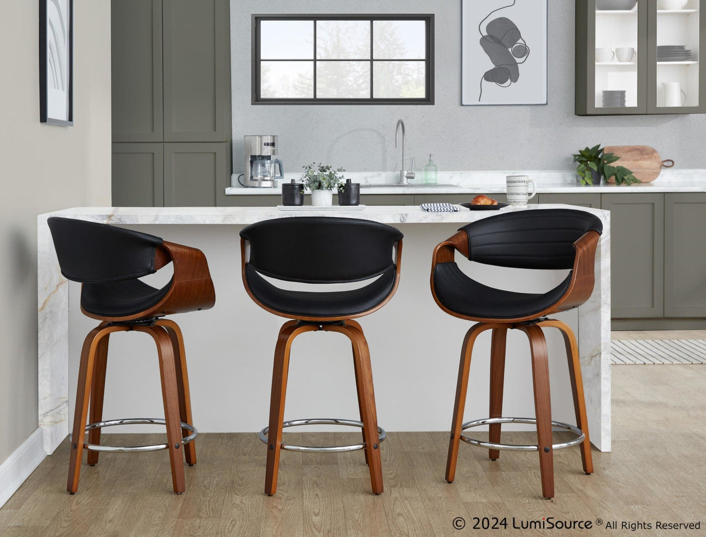 Majestic Office Furniture 24" Fixed-Height Counter Stool - Set of 2