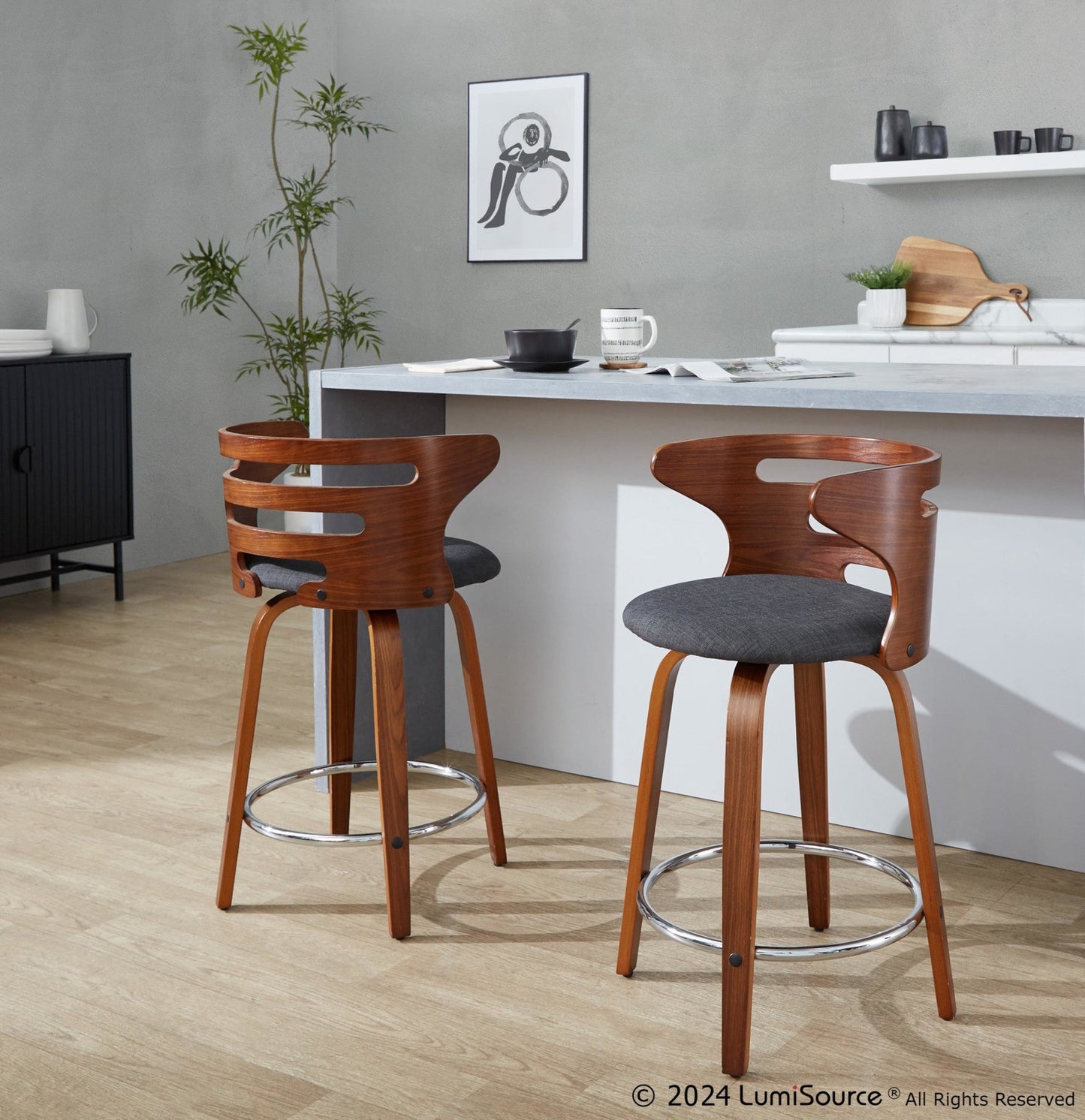 Majestic Office Furniture 24" Fixed-Height Counter Stool - Set of 2