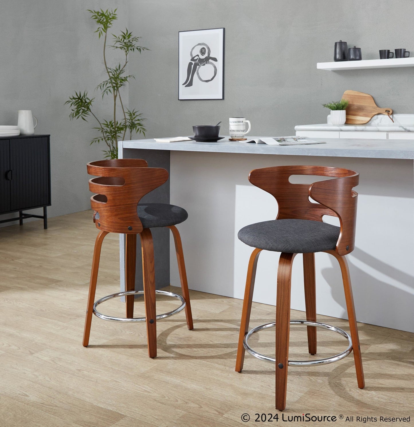 Majestic Office Furniture 24" Fixed-Height Counter Stool - Set of 2