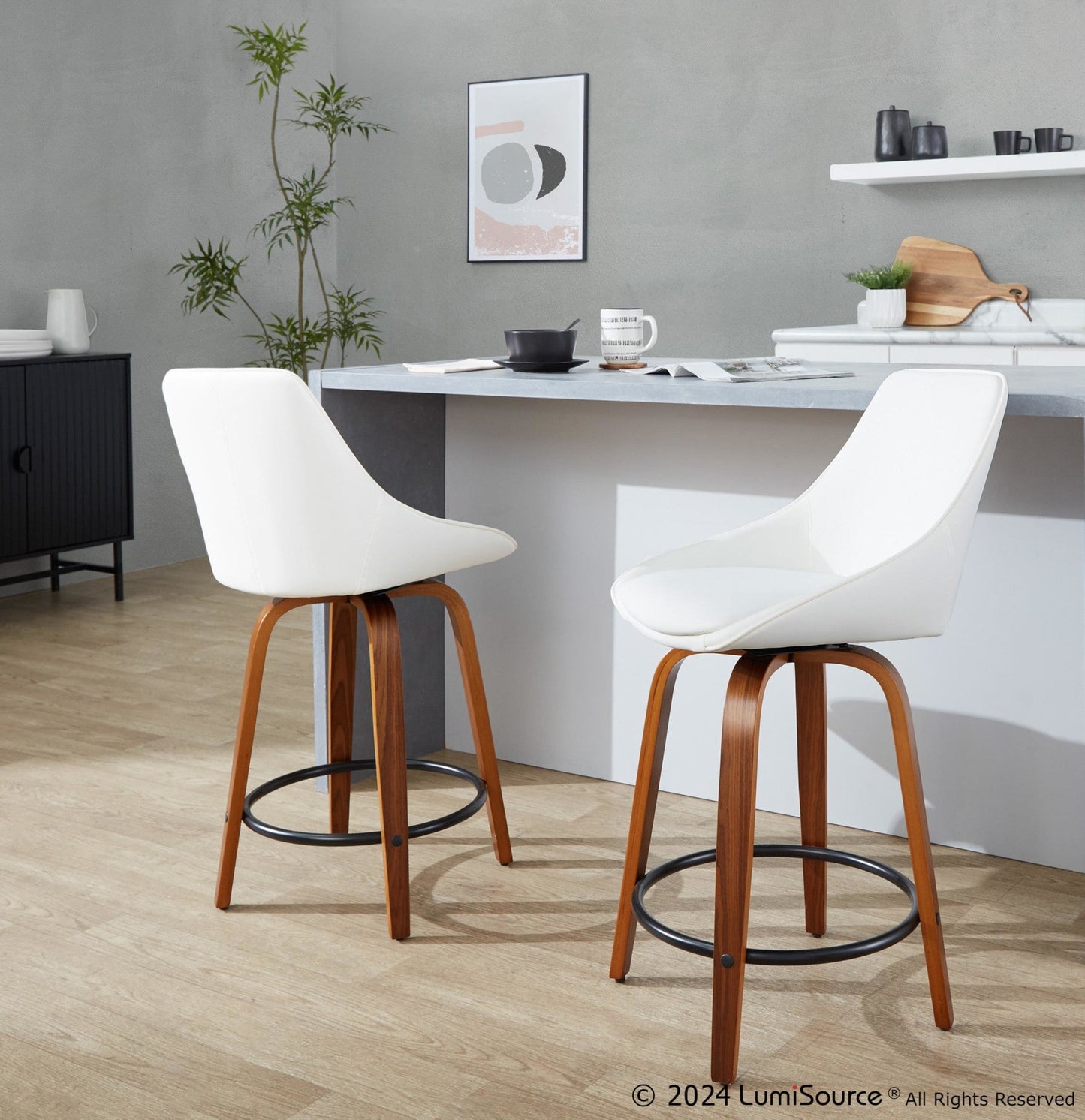 Majestic Office Furniture 24" Fixed-Height Counter Stool - Set of 2