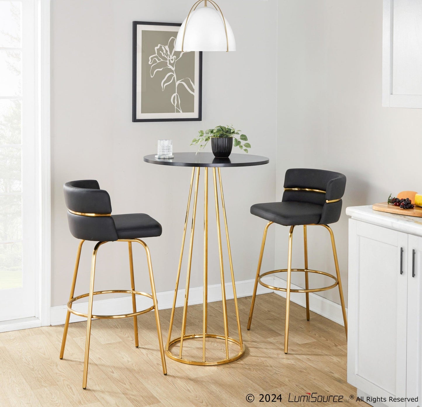 Majestic Office Furniture Claire 30" Fixed-Height Barstool - Set of 2