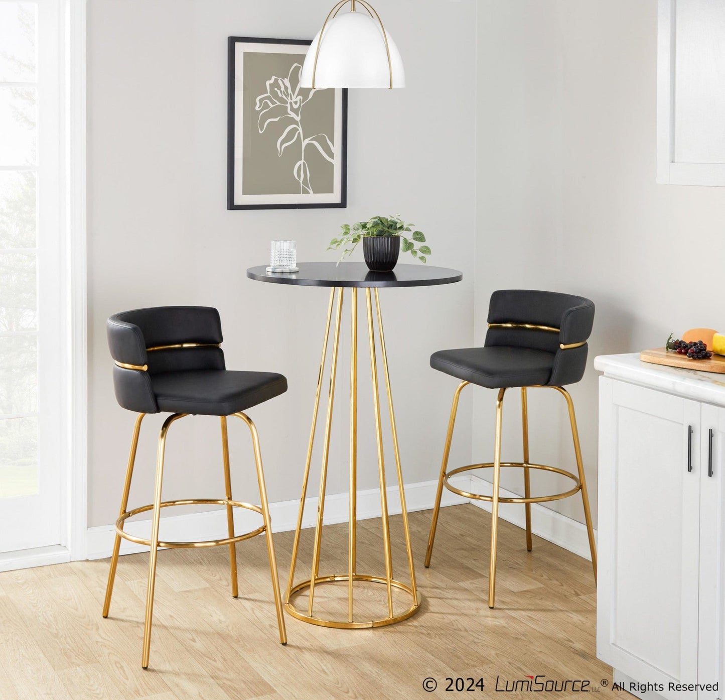 Majestic Office Furniture Claire 30" Fixed-Height Barstool - Set of 2