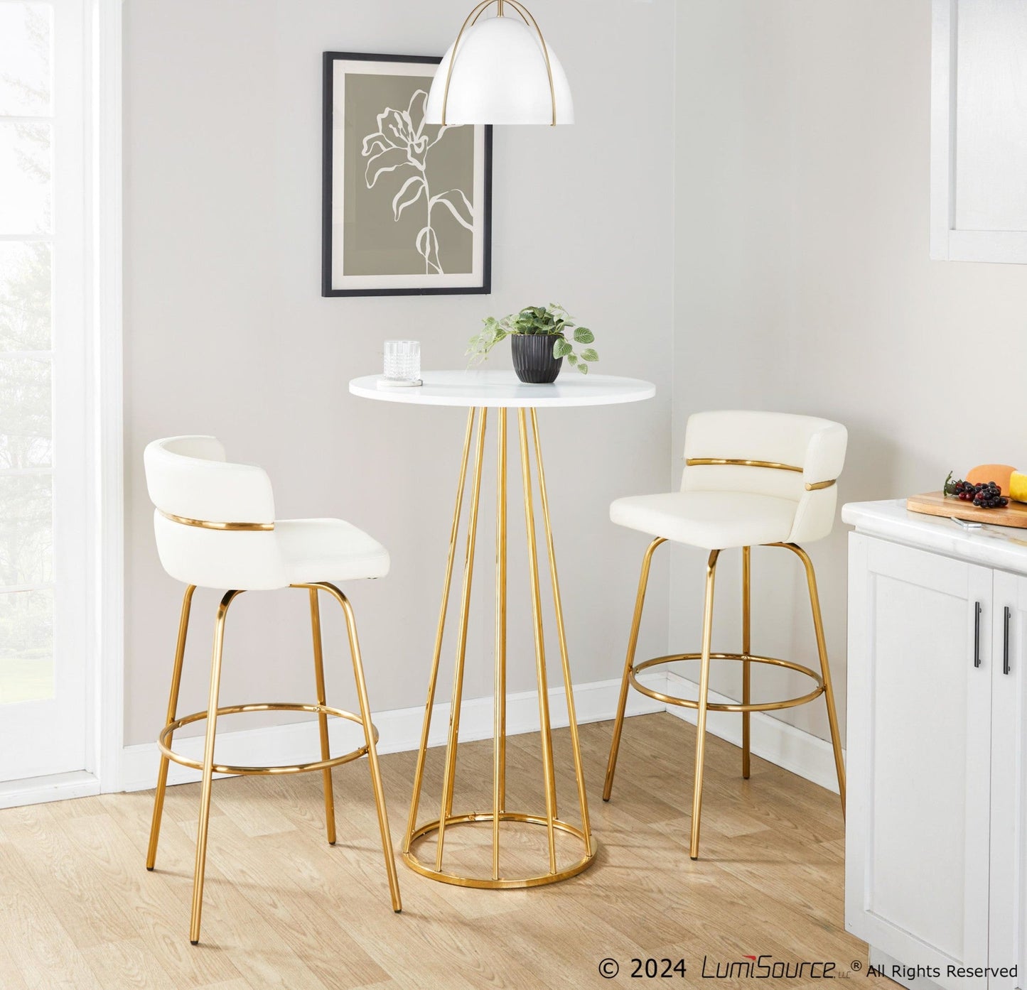 Majestic Office Furniture Claire 30" Fixed-Height Barstool - Set of 2