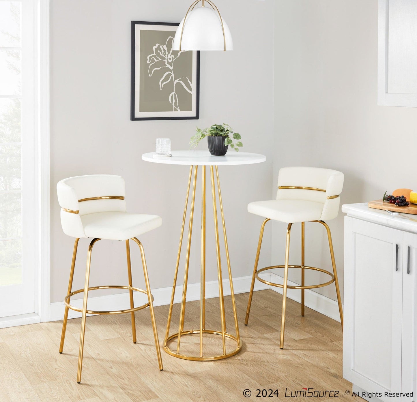 Majestic Office Furniture Claire 30" Fixed-Height Barstool - Set of 2