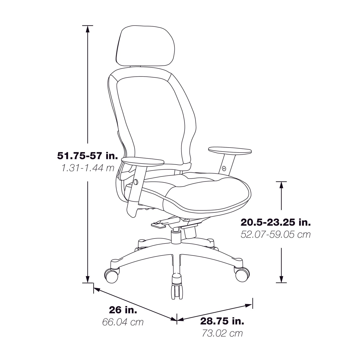 Breathable Mesh Back and Mesh Seat Manager’s Chair with Headrest, Adjustable
Arms, Adjustable Lumbar and Industrial Steel Finish Base