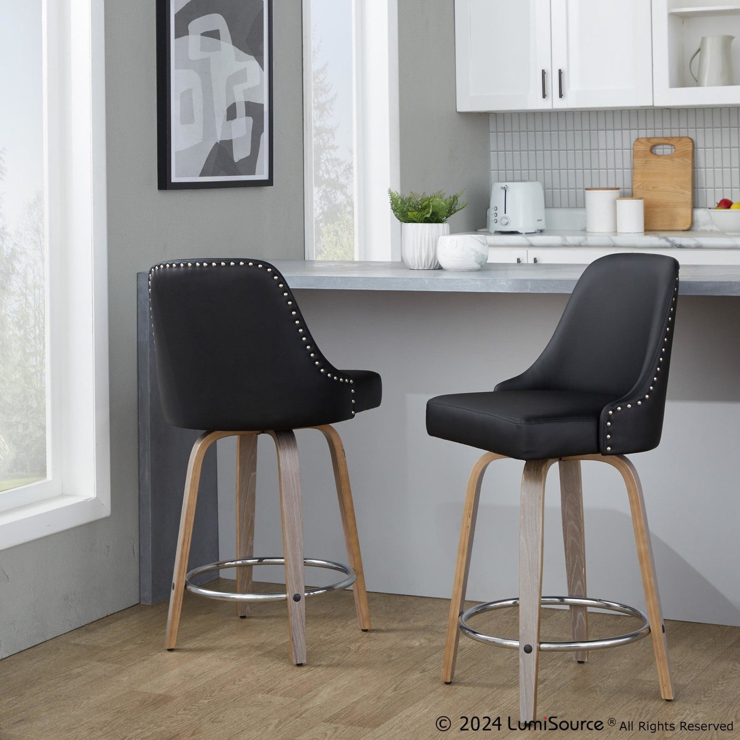 Majestic Office Furniture Marcel 26" Fixed-Height Counter Stool - Set of 2