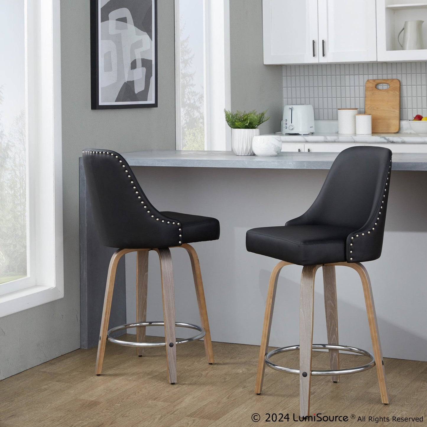 Majestic Office Furniture Marcel 26" Fixed-Height Counter Stool - Set of 2
