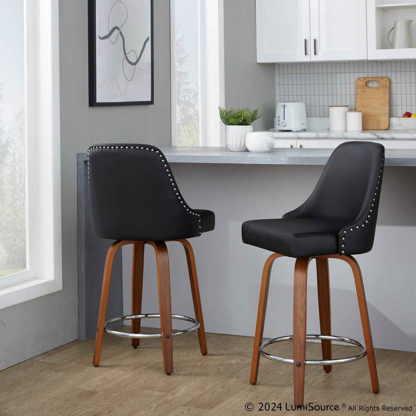 Majestic Office Furniture Marcel 26" Fixed-Height Counter Stool - Set of 2