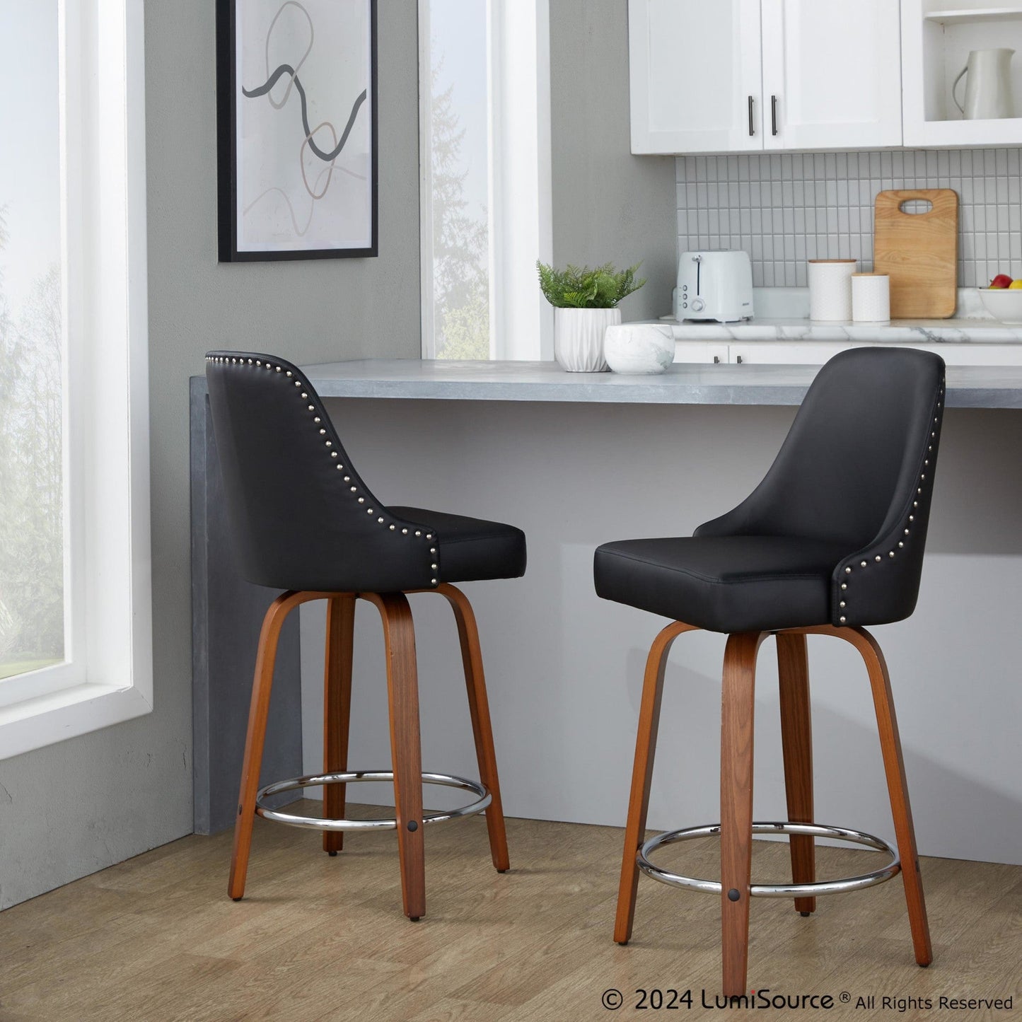 Majestic Office Furniture Marcel 26" Fixed-Height Counter Stool - Set of 2