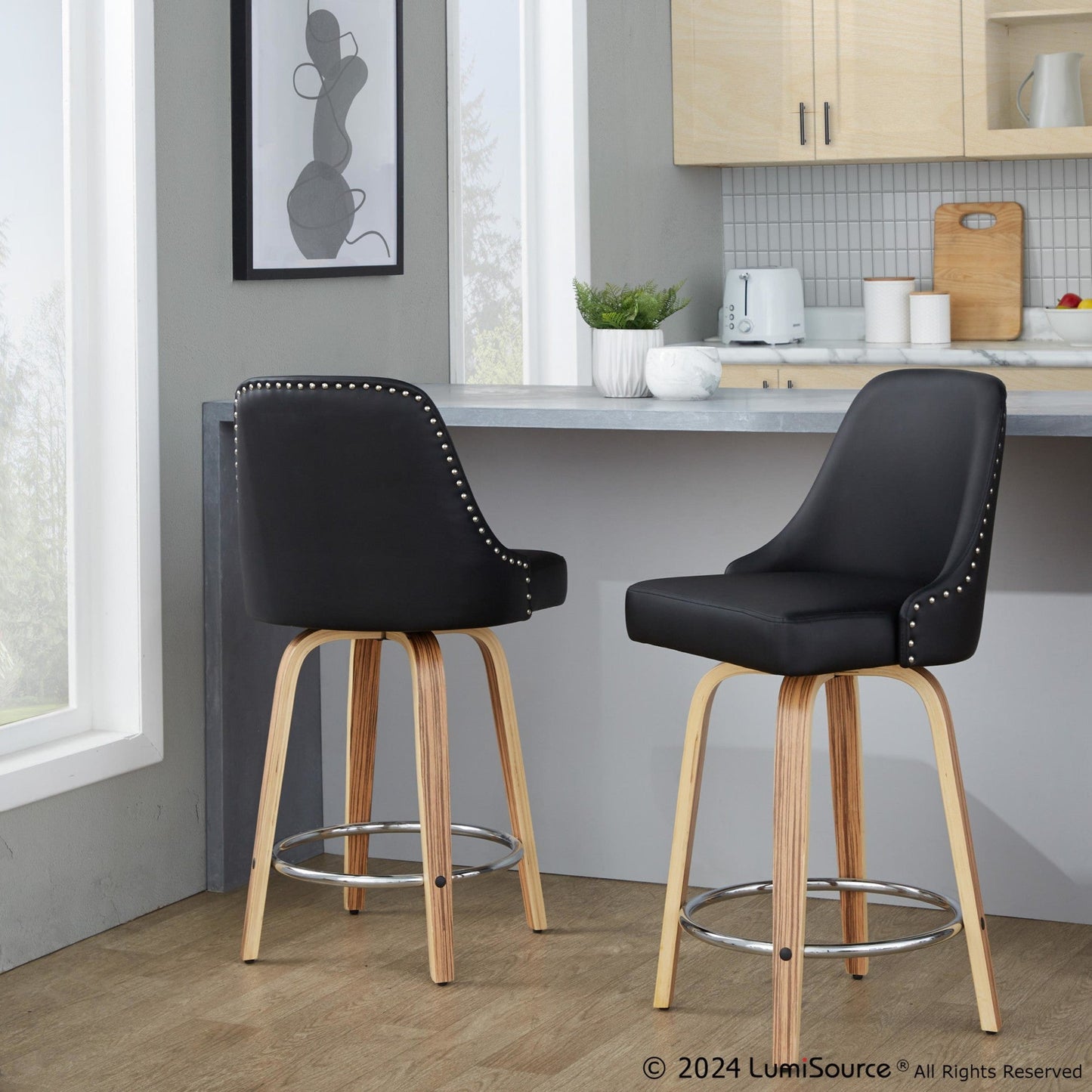 Majestic Office Furniture Marcel 26" Fixed-Height Counter Stool - Set of 2