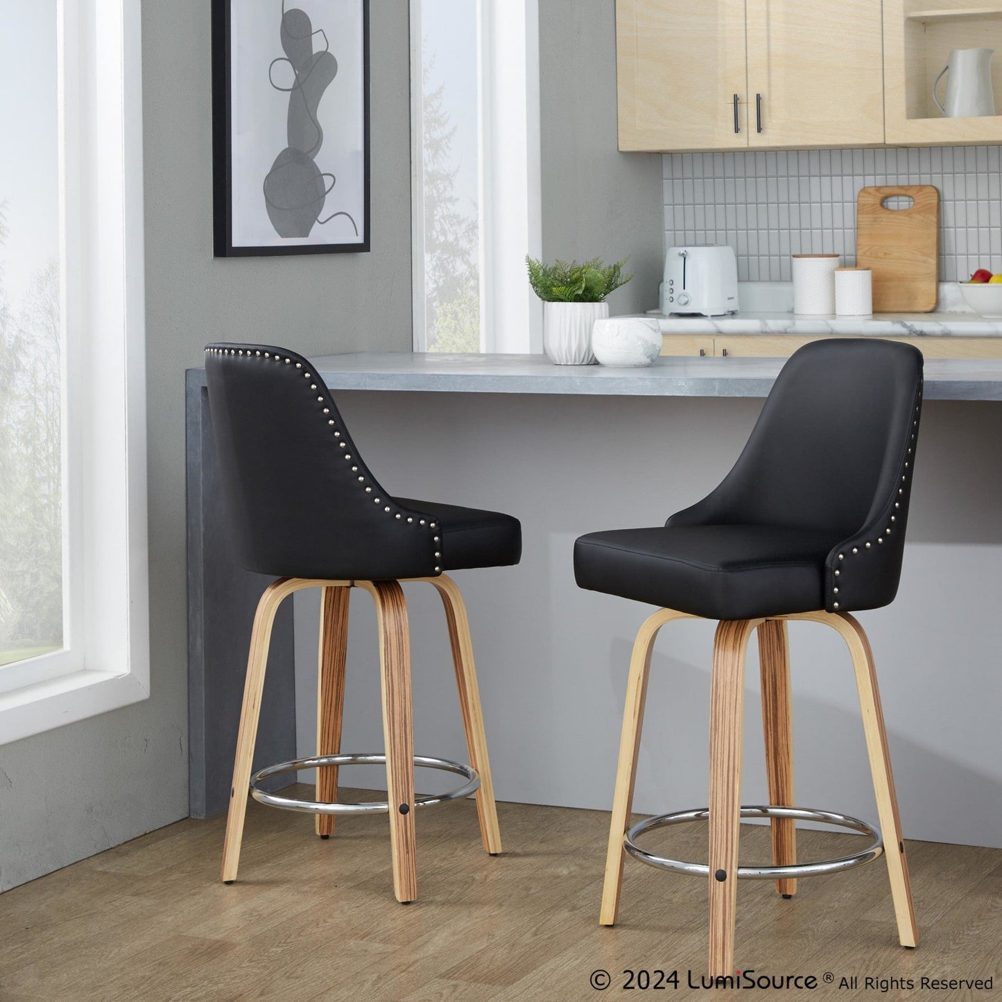 Majestic Office Furniture Marcel 26" Fixed-Height Counter Stool - Set of 2