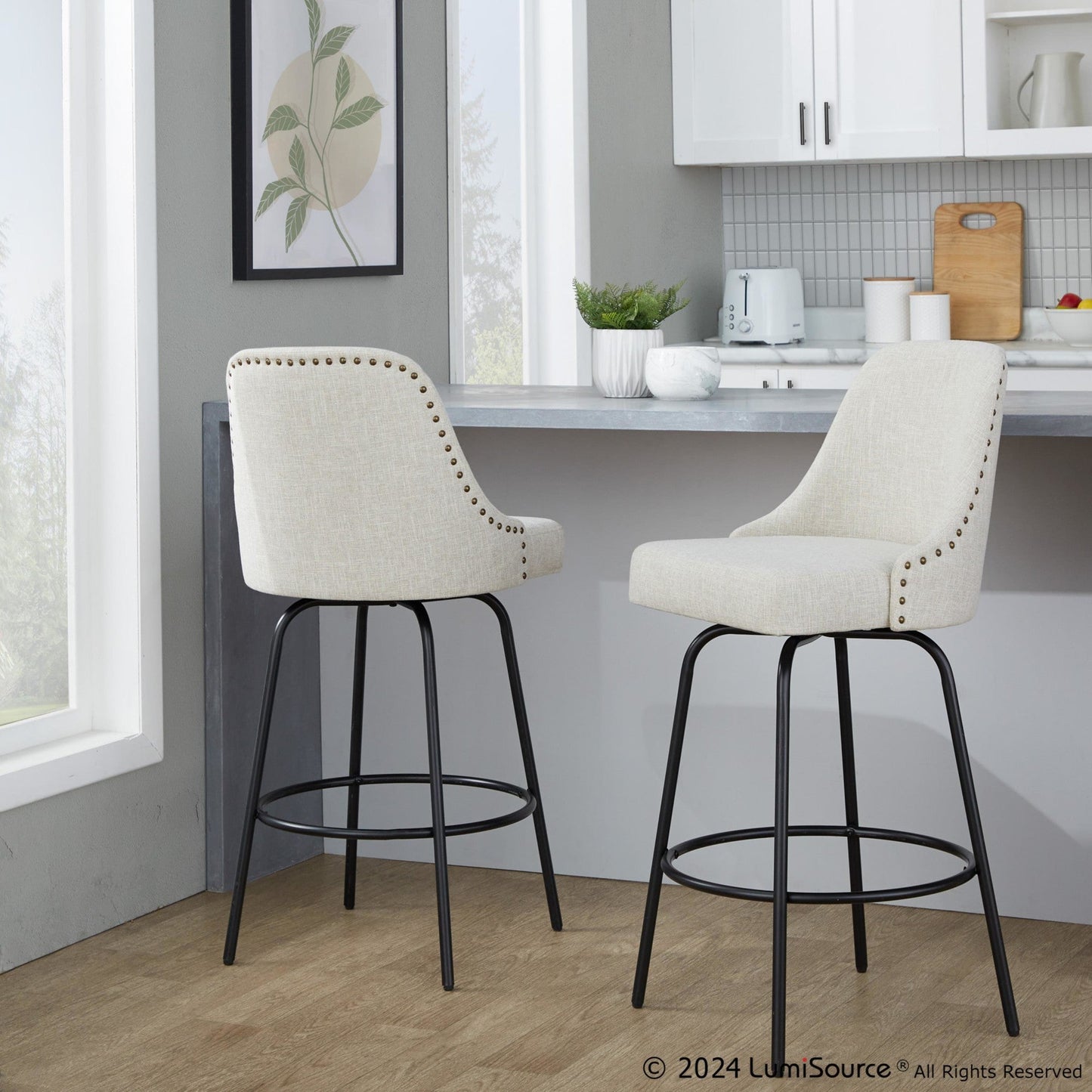 Majestic Office Furniture Marcel 27" Fixed-Height Counter Stool - Set of 2