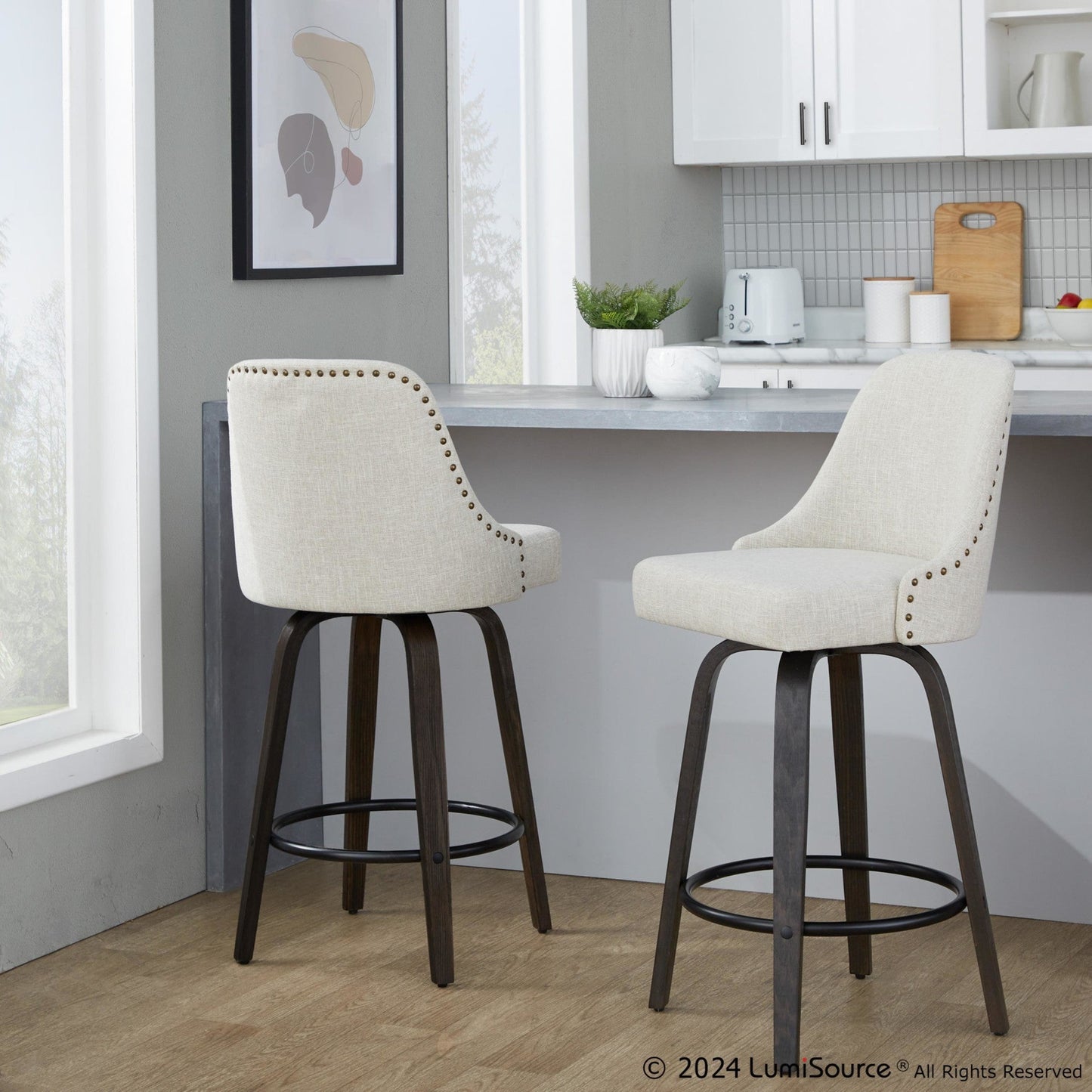 Majestic Office Furniture Marcel 27" Fixed-Height Counter Stool - Set of 2