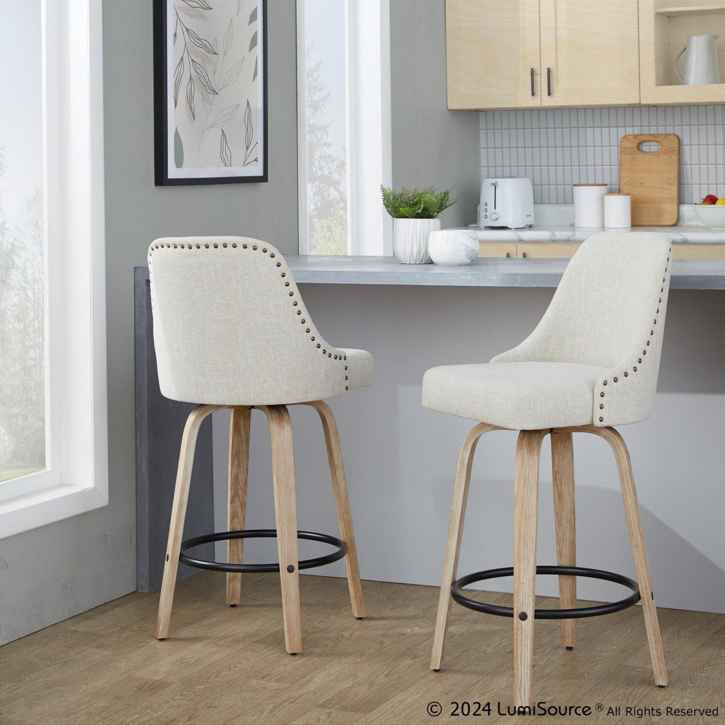 Majestic Office Furniture Marcel 27" Fixed-Height Counter Stool - Set of 2