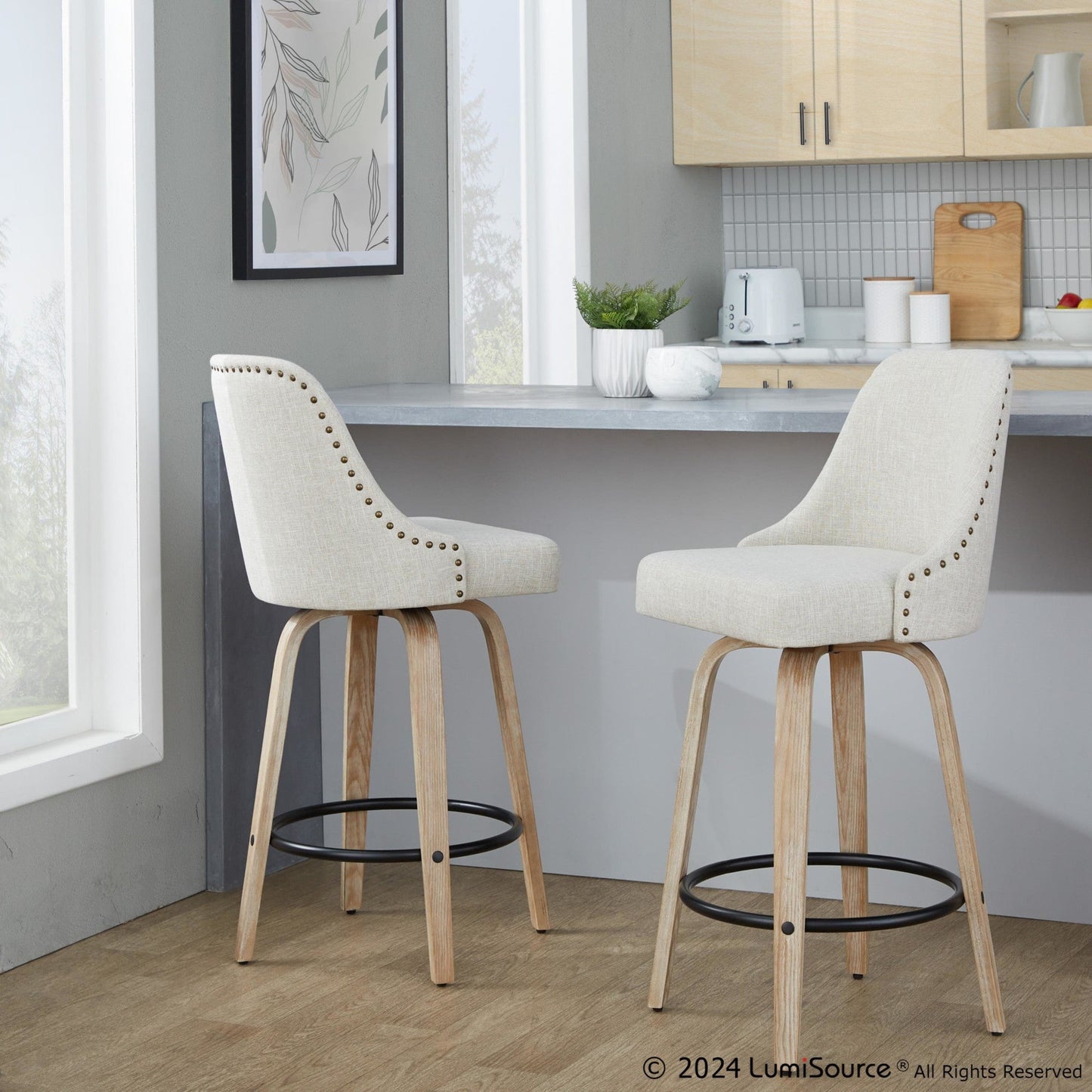 Majestic Office Furniture Marcel 27" Fixed-Height Counter Stool - Set of 2