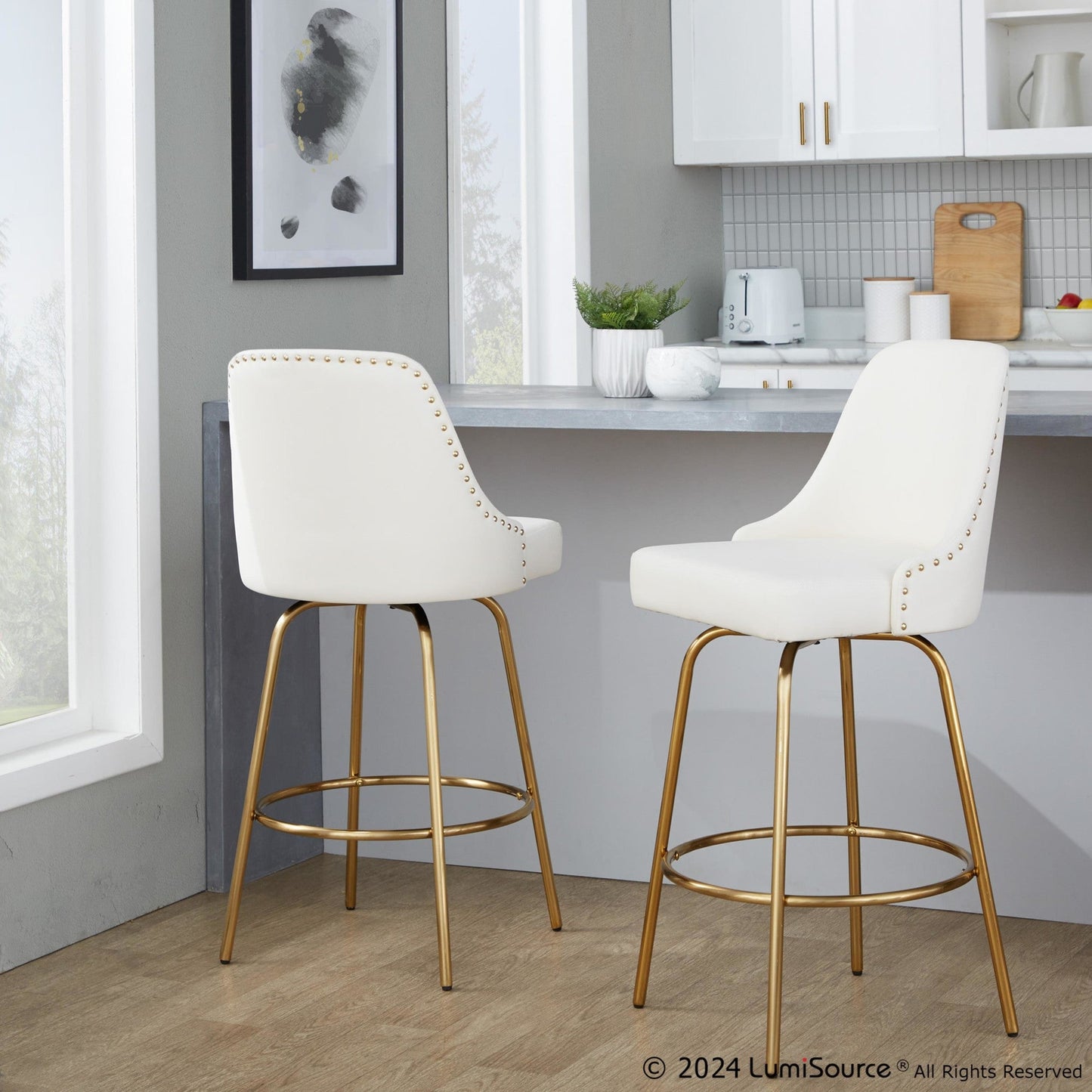 Majestic Office Furniture Marcel 27" Fixed-Height Counter Stool - Set of 2