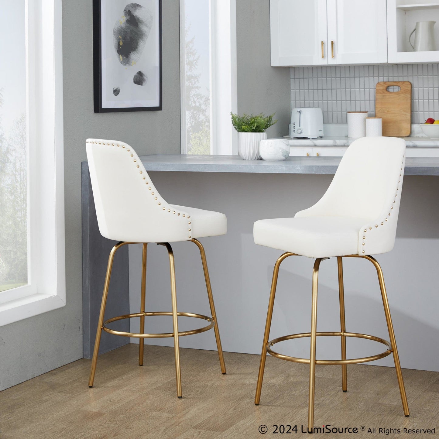Majestic Office Furniture Marcel 27" Fixed-Height Counter Stool - Set of 2