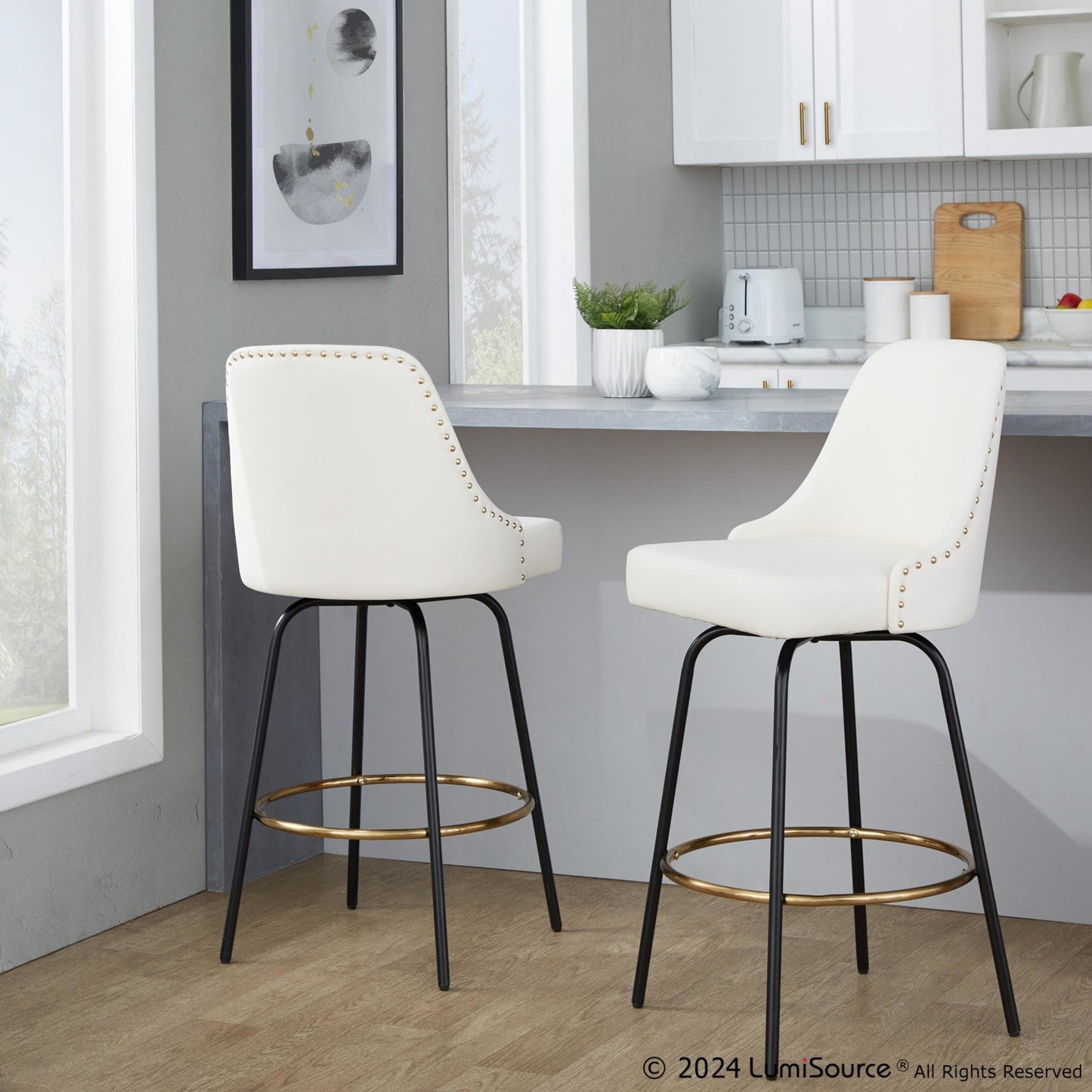Majestic Office Furniture Marcel 27" Fixed-Height Counter Stool - Set of 2