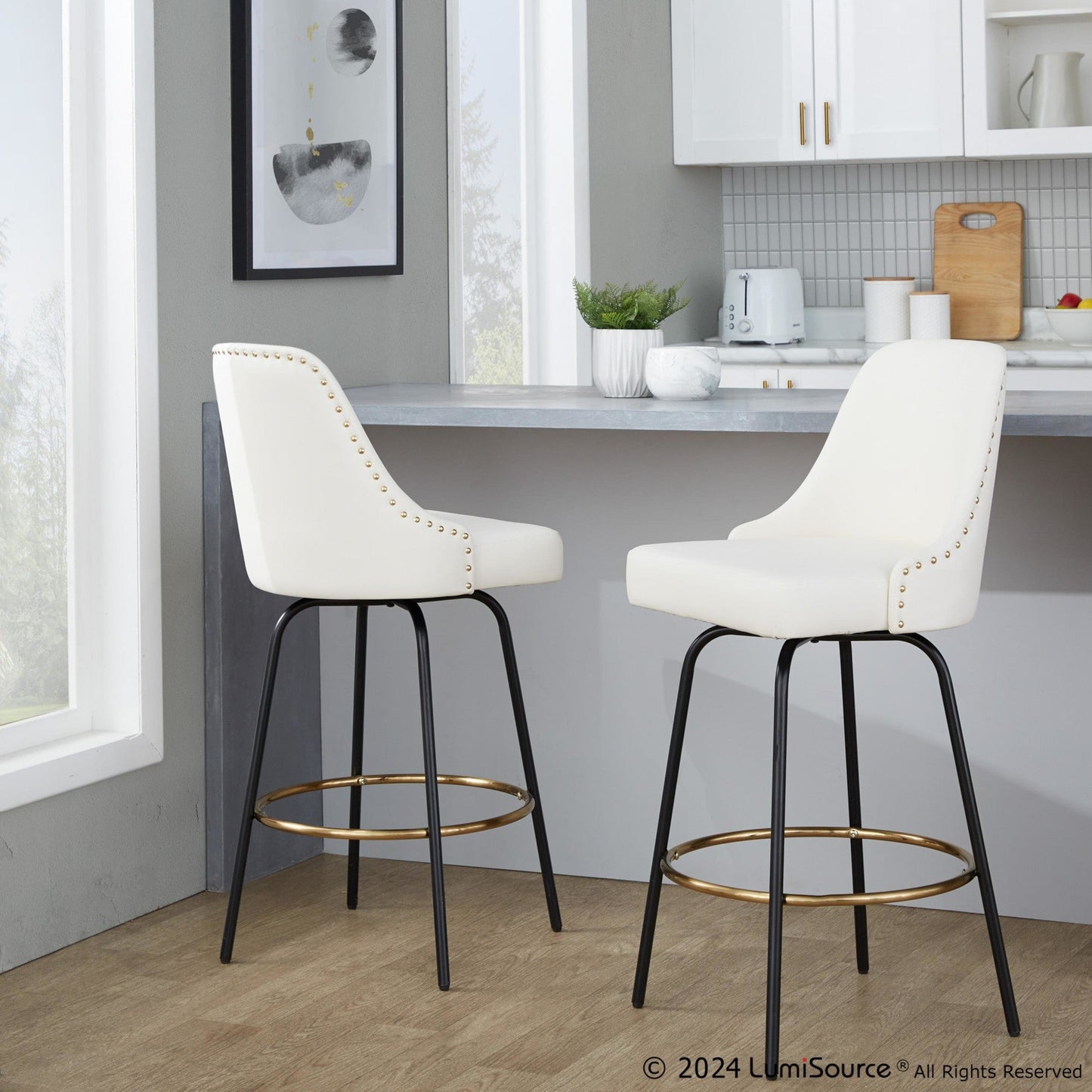 Majestic Office Furniture Marcel 27" Fixed-Height Counter Stool - Set of 2
