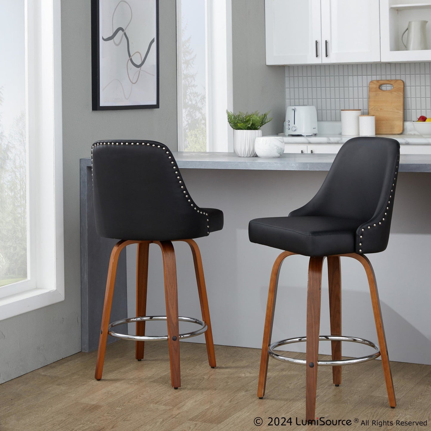 Majestic Office Furniture Marcel 27" Fixed-Height Counter Stool - Set of 2