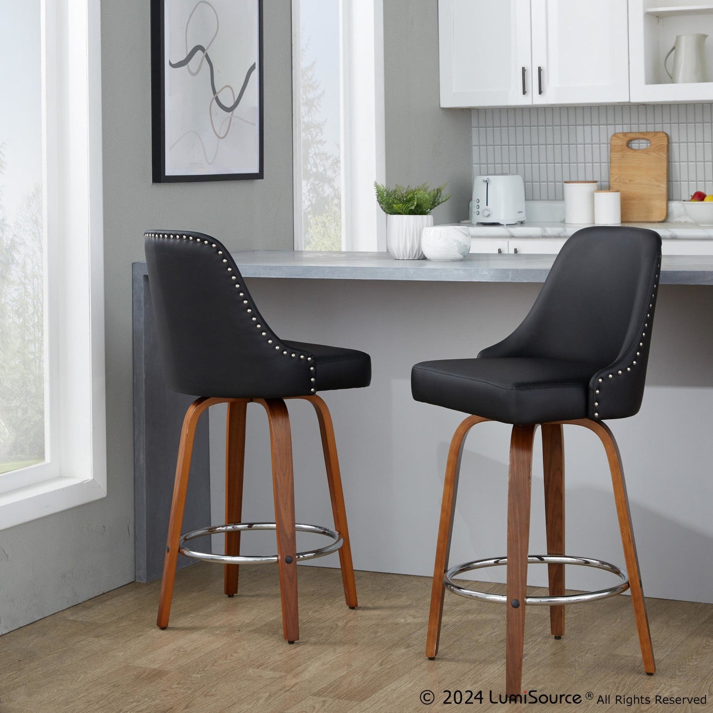 Majestic Office Furniture Marcel 27" Fixed-Height Counter Stool - Set of 2