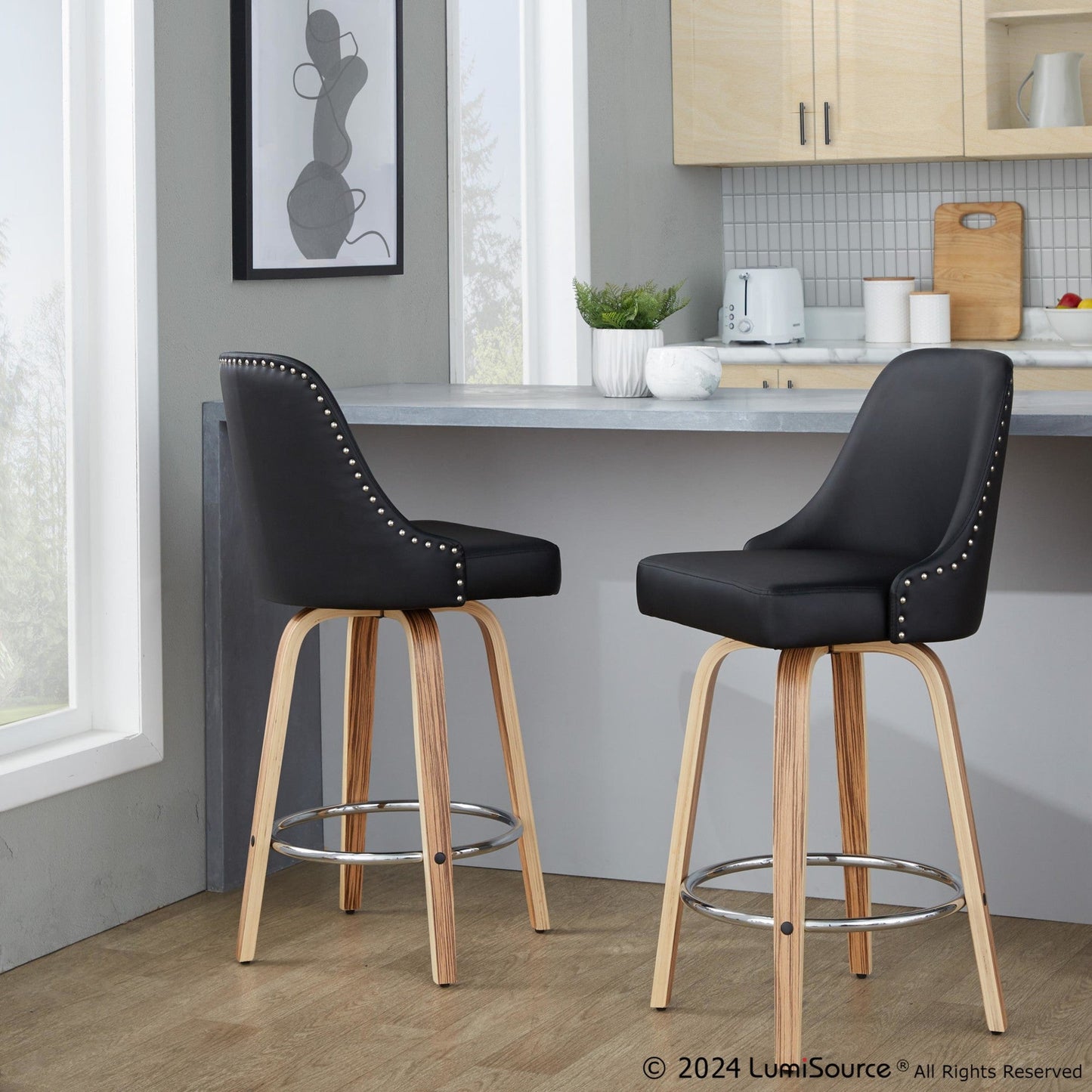 Majestic Office Furniture Marcel 27" Fixed-Height Counter Stool - Set of 2
