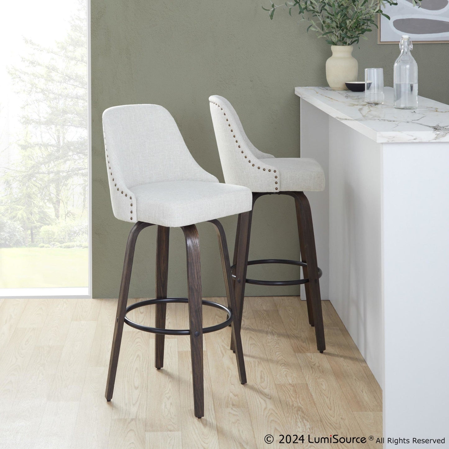 Majestic Office Furniture Marcel 30" Fixed-Height Barstool - Set of 2