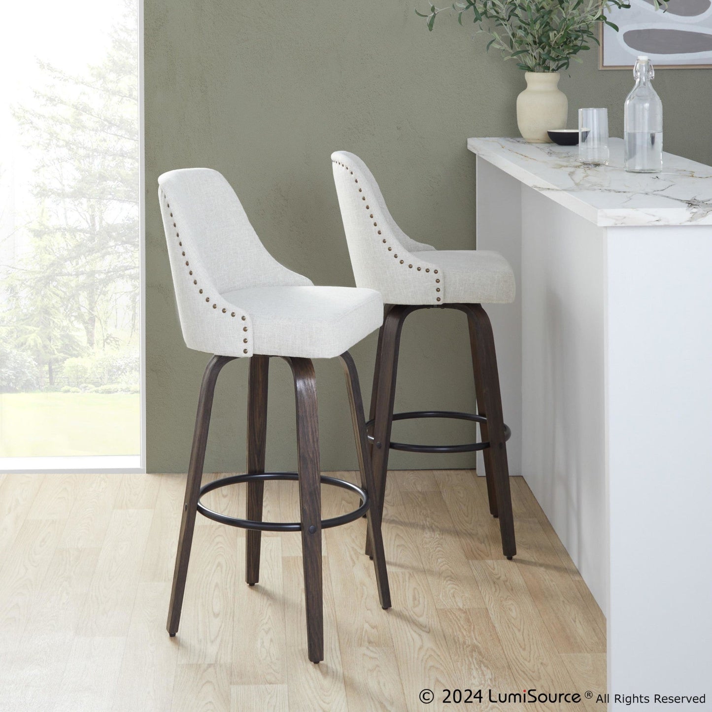 Majestic Office Furniture Marcel 30" Fixed-Height Barstool - Set of 2