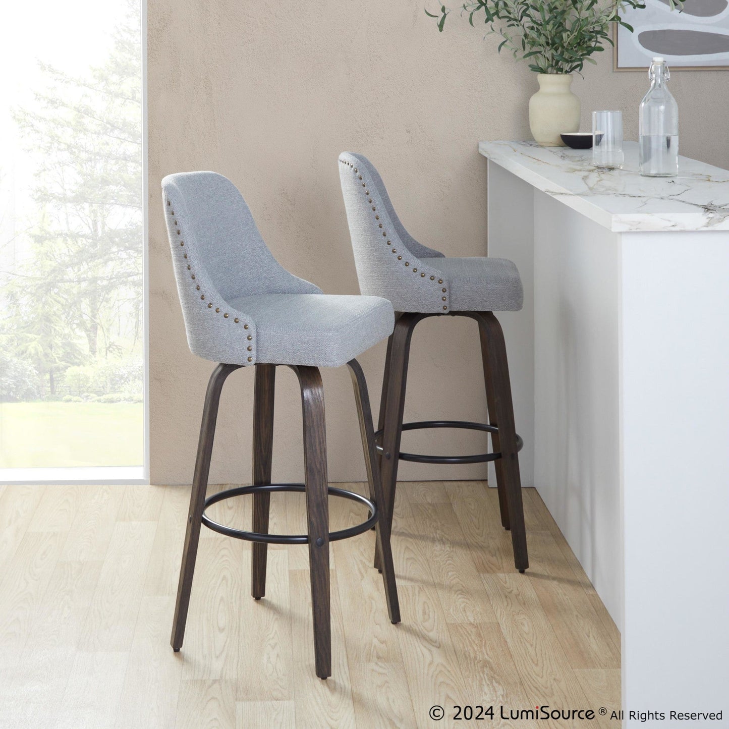 Majestic Office Furniture Marcel 30" Fixed-Height Barstool - Set of 2