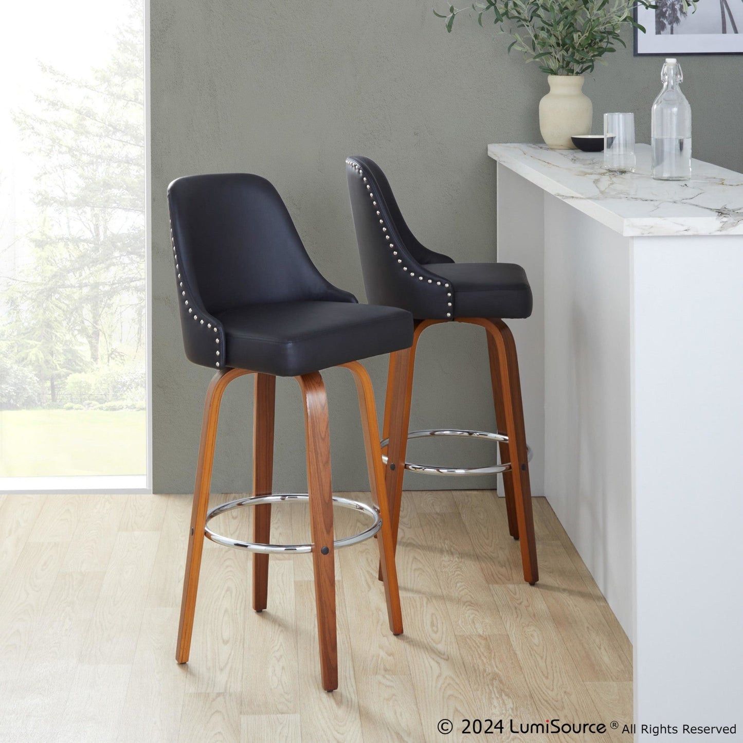 Majestic Office Furniture Marcel 30" Fixed-Height Barstool - Set of 2