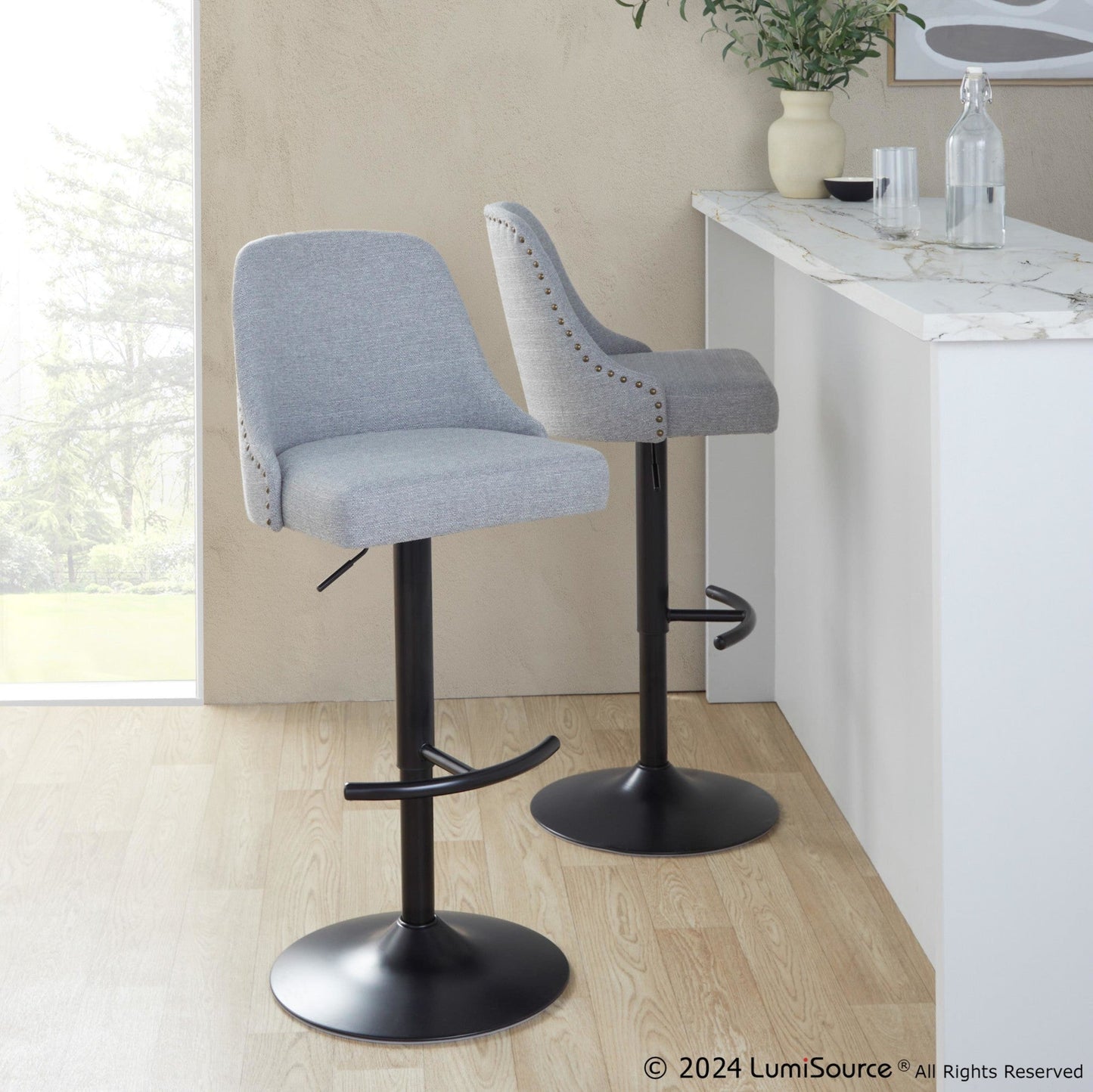 Majestic Office Furniture Marcel Adjustable Barstool - Set of 2