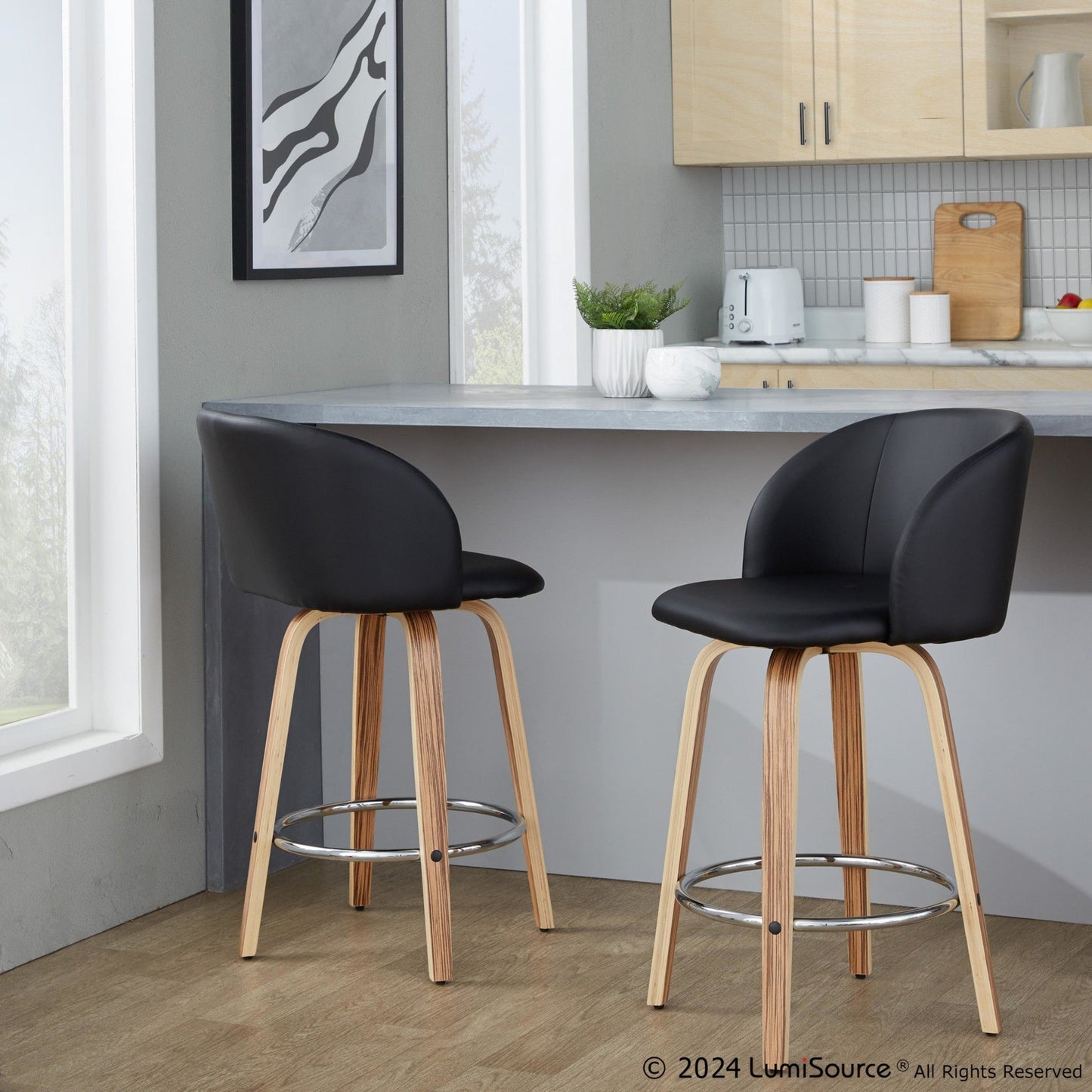 Majestic Office Furniture 25" Fixed-Height Counter Stool - Set of 2