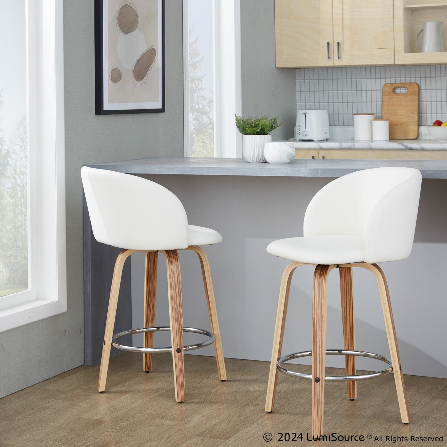 Majestic Office Furniture 25" Fixed-Height Counter Stool - Set of 2